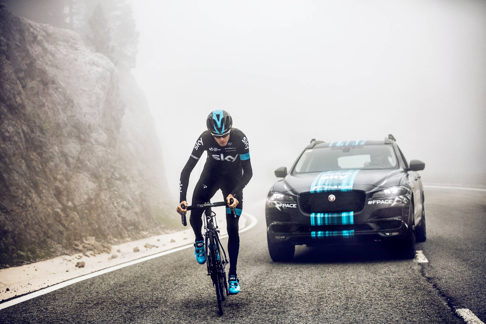 jaguar f-pace prototype fog cycling bike