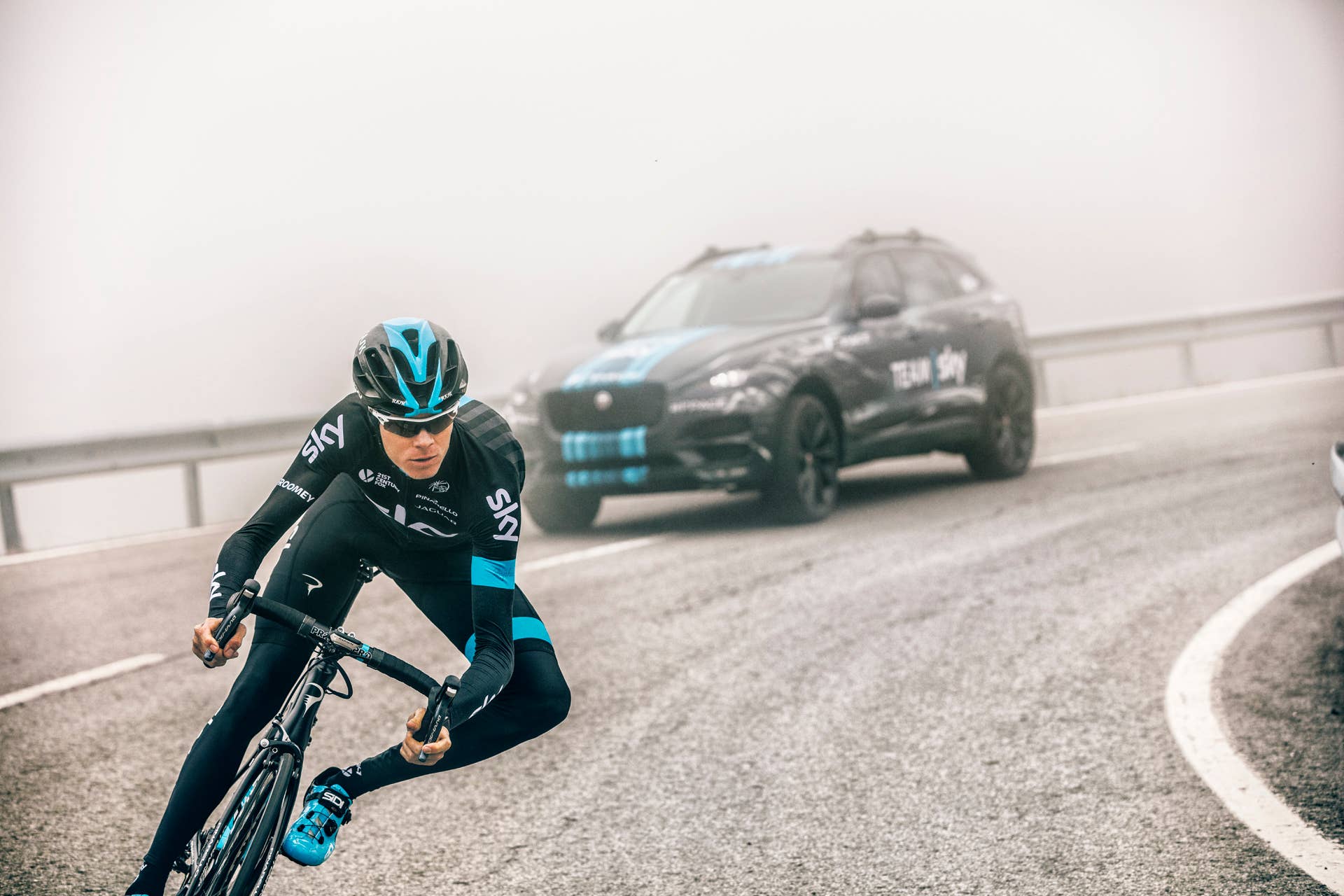 cyclist lean corner f-pace soft jaguar