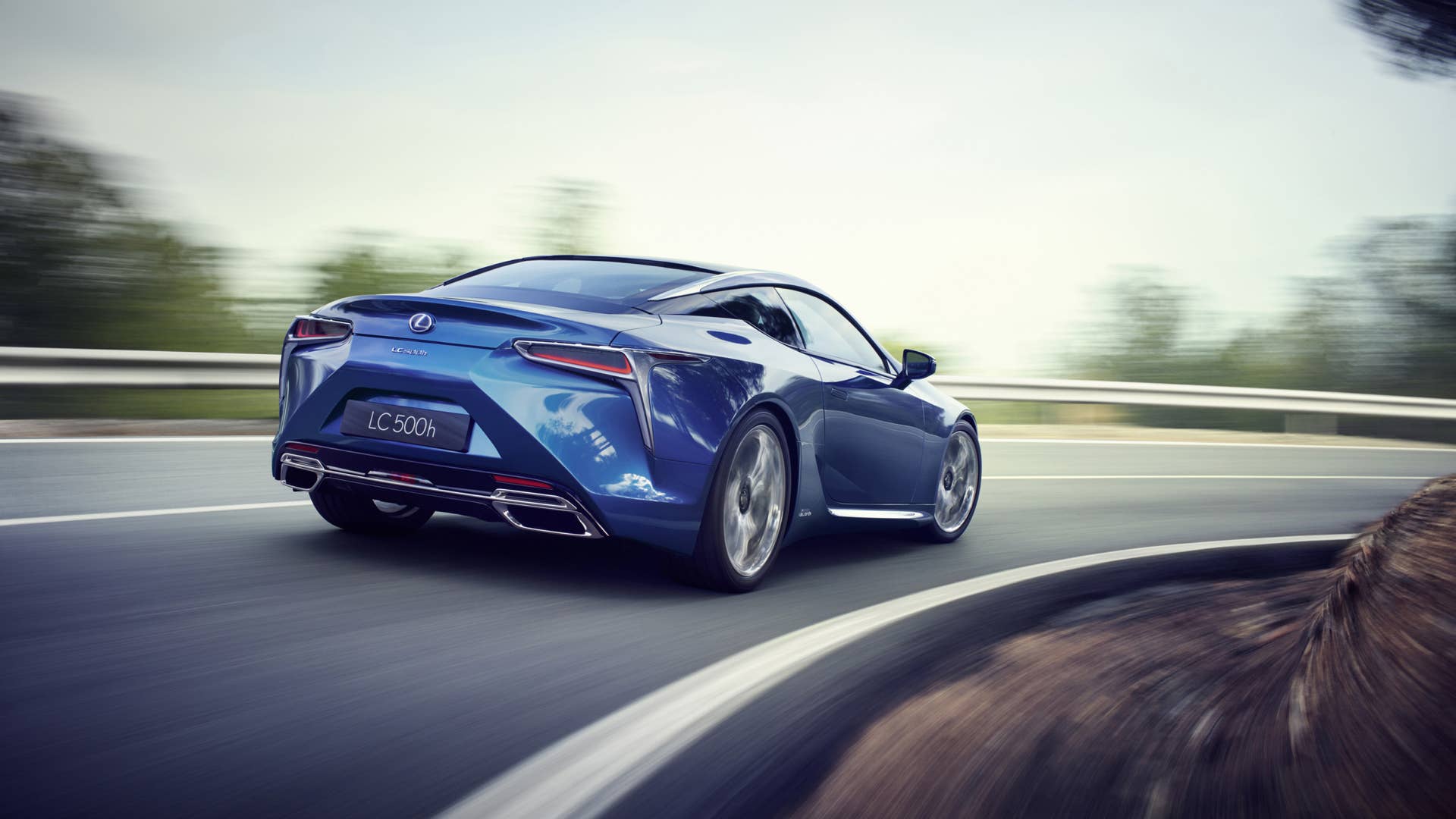 2018 Lexus LC 500h rear three-quarter driving