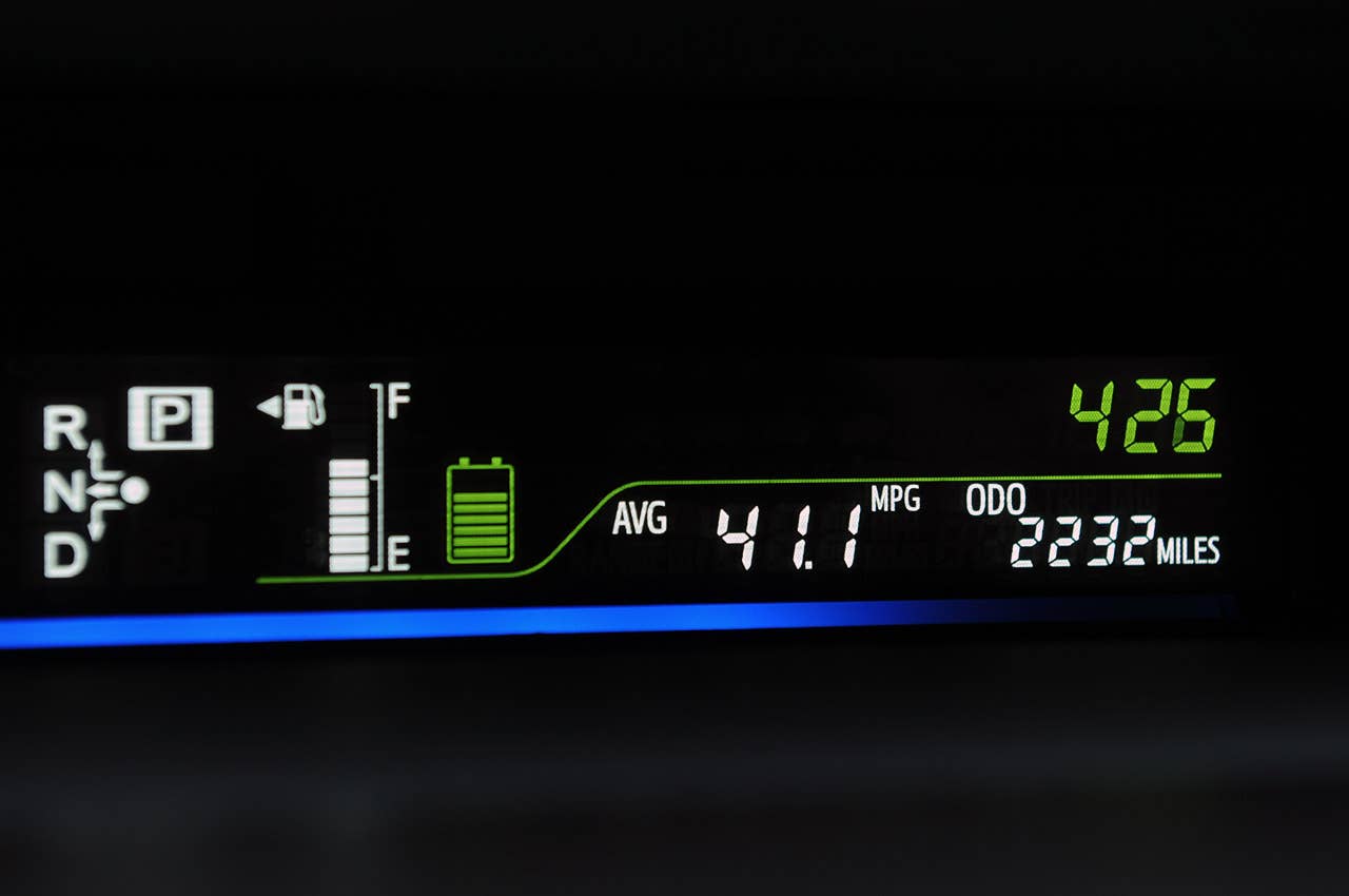 2012 Toyota Prius V fuel economy display