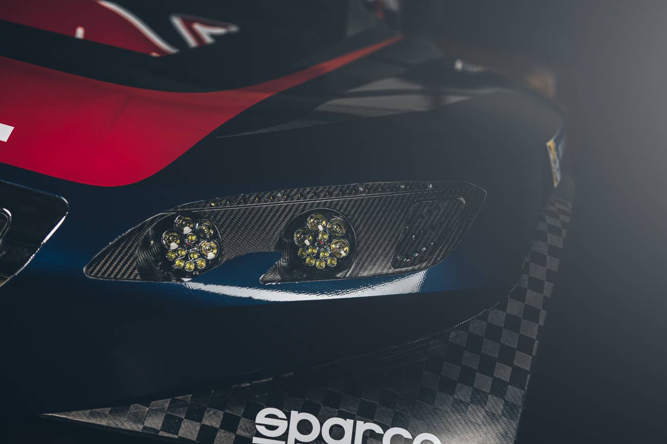 The Peugeot 2008 DKR for the 2016 Dakar Rally, headlights.