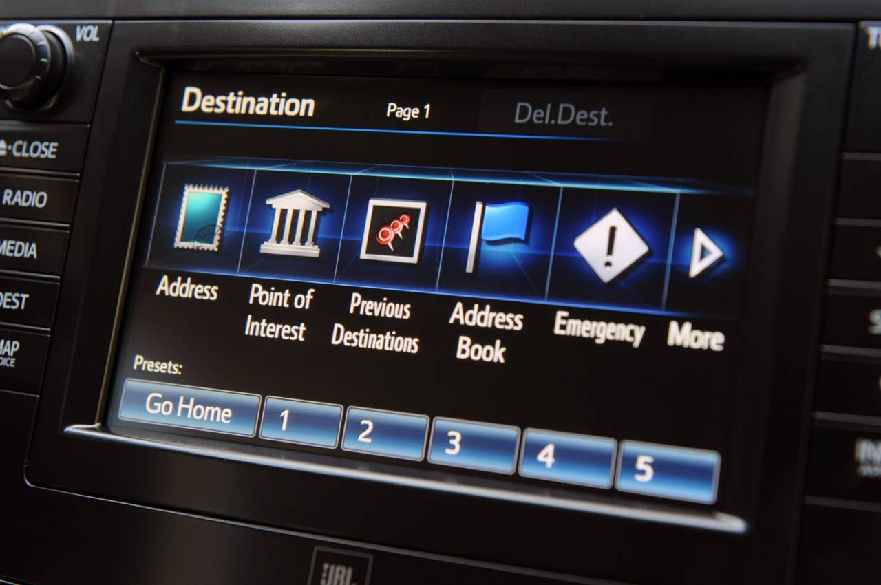 2012 Toyota Prius V navigation system menu
