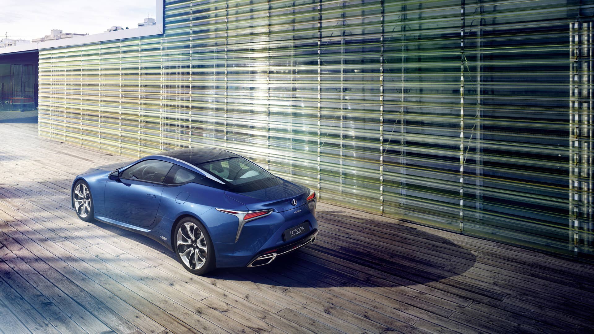 2018 Lexus LC 500h rear overhead view