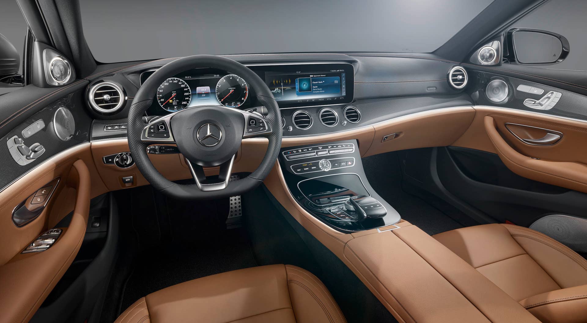 2017 Mercedes-Benz E-Class interior in dark tones