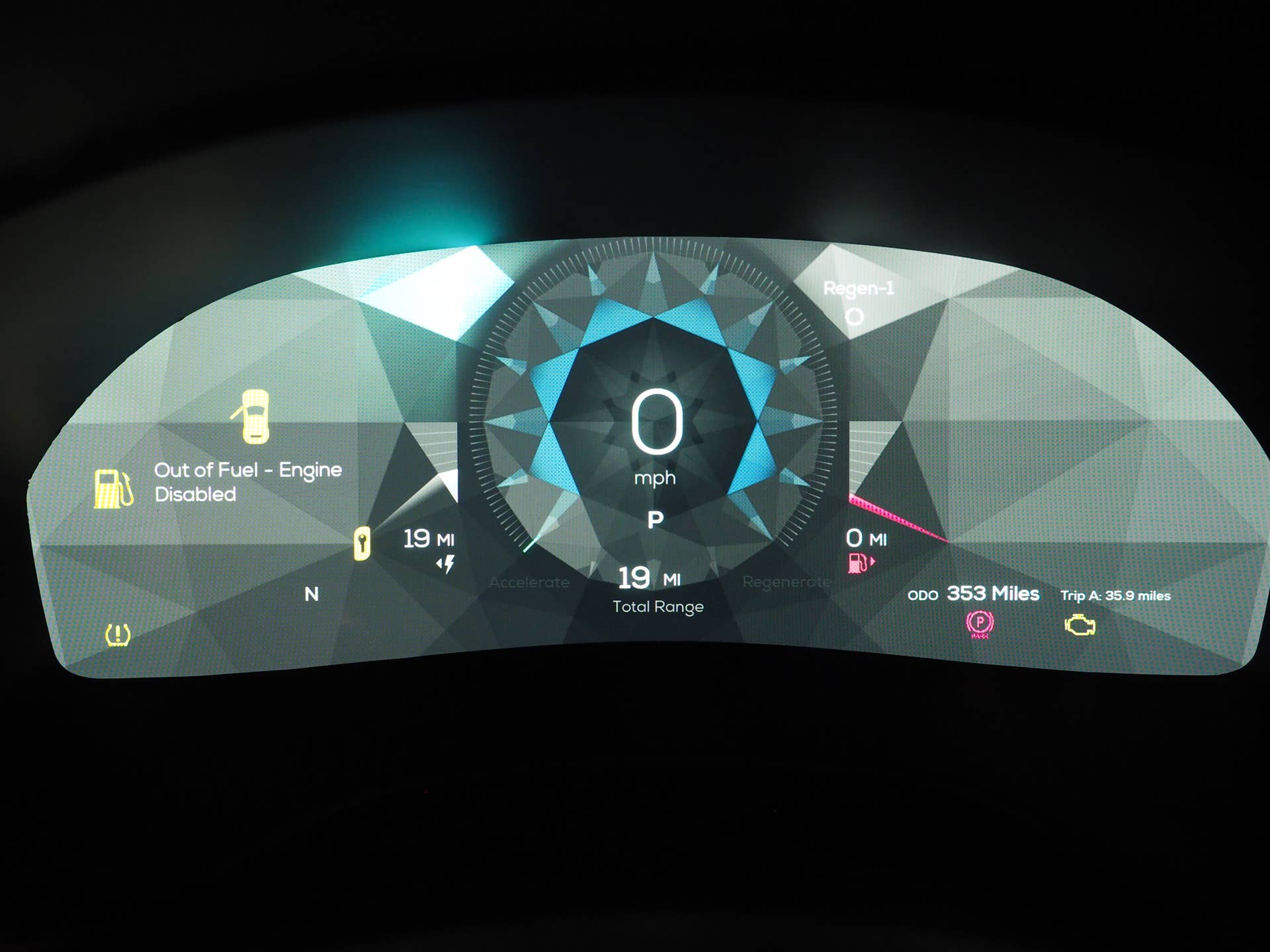 2017 Karma Revero dashboard