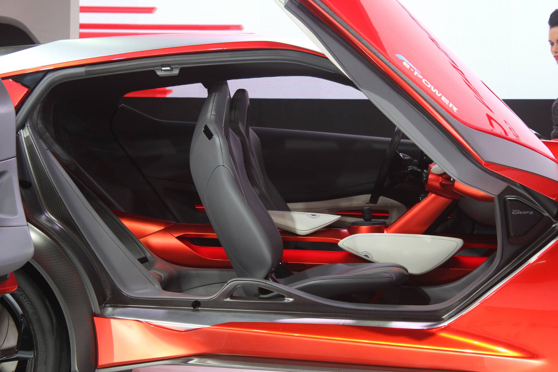 The Nissan Grips concept unveiled at the 2015 Frankfurt Motor Show, seats and detailing of the interior.
