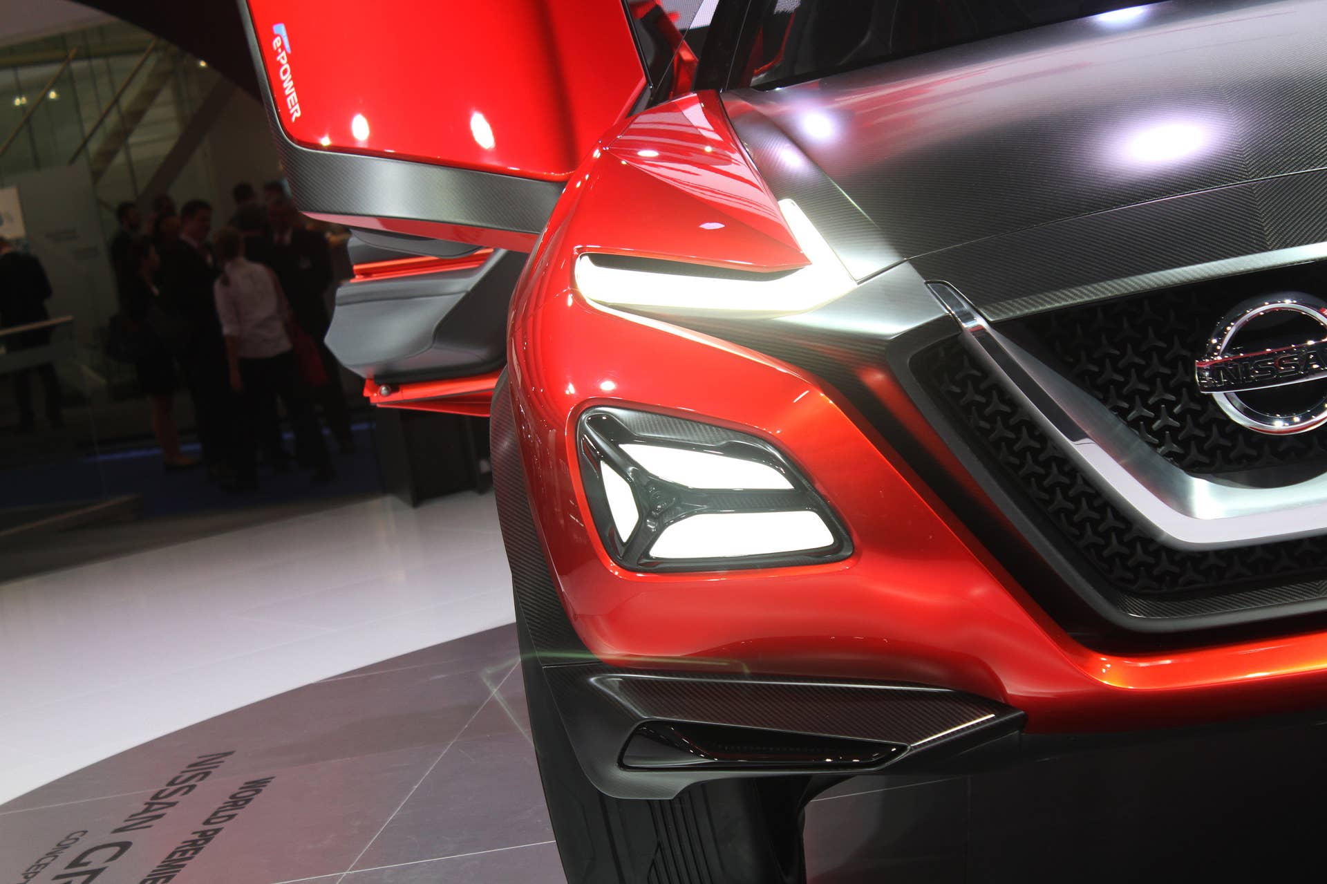 The Nissan Gripz concept unveiled at the 2015 Frankfurt Motor Show, headlight detail.