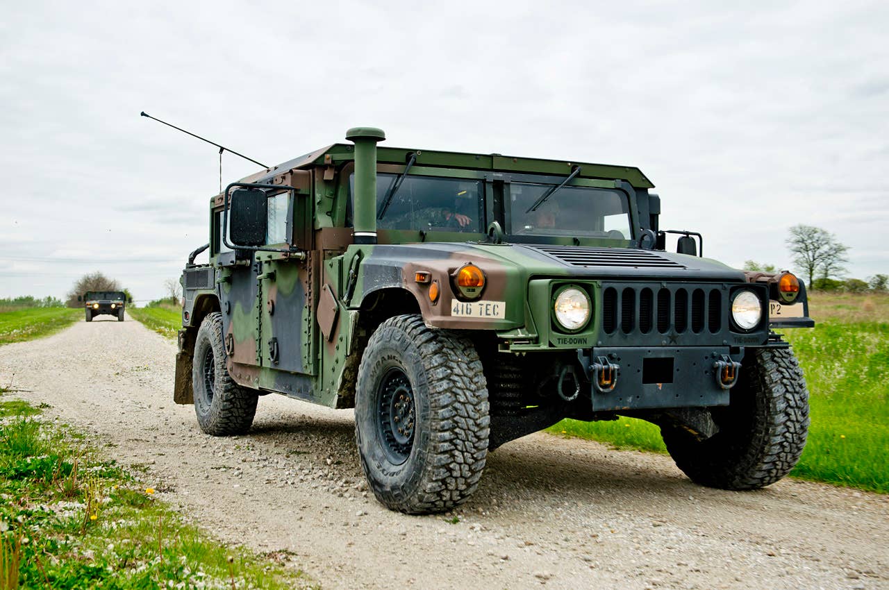 Reserve Soldiers from the greater Chicago area drive M1165A1 High Mobility Multi-purpose Wheeled Vehicles (HMMWV) on an off-road driving course to gain practice on the HMMWV in various rough terrain conditions at the Joliet Training Area, Ill., May 14. The course was taught by driving instructors from the 416th Theater Engineer Command, headquartered in Darien, Ill. Approximately 30 Soldiers participated in the driver training, which spans across a five-day training schedule. (U.S. Army photo by Sgt. 1st Class Michel Sauret)