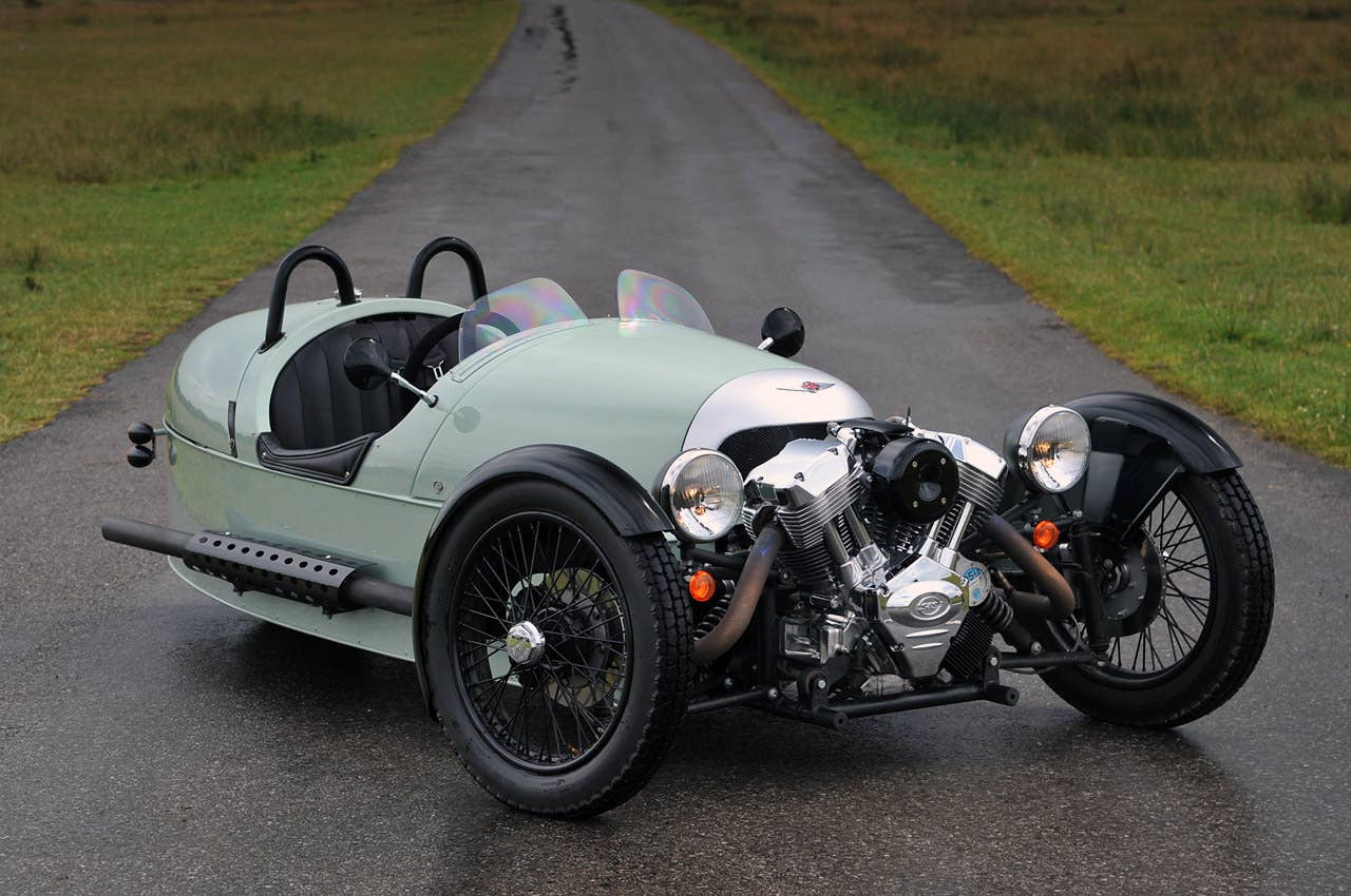 2012 Morgan 3 Wheeler front 3/4 view