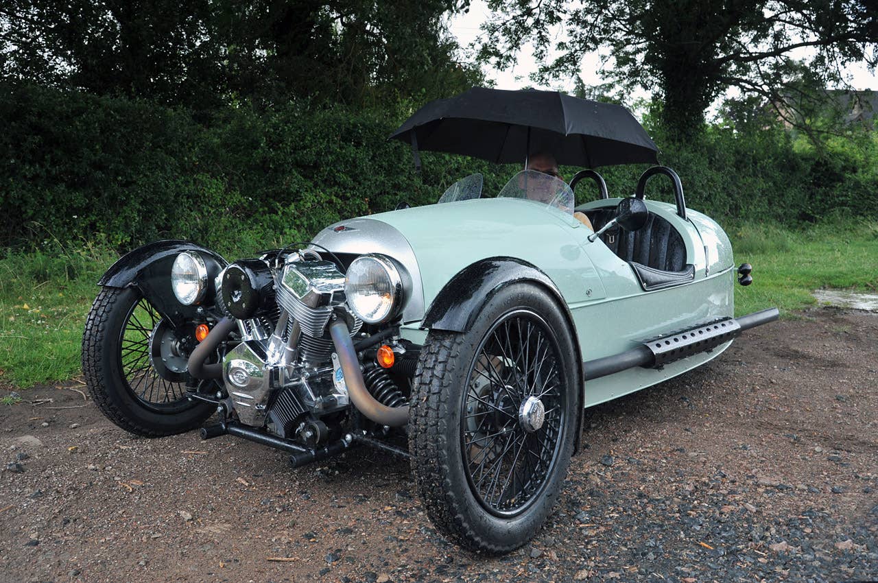 2012 Morgan 3 Wheeler front 3/4 view