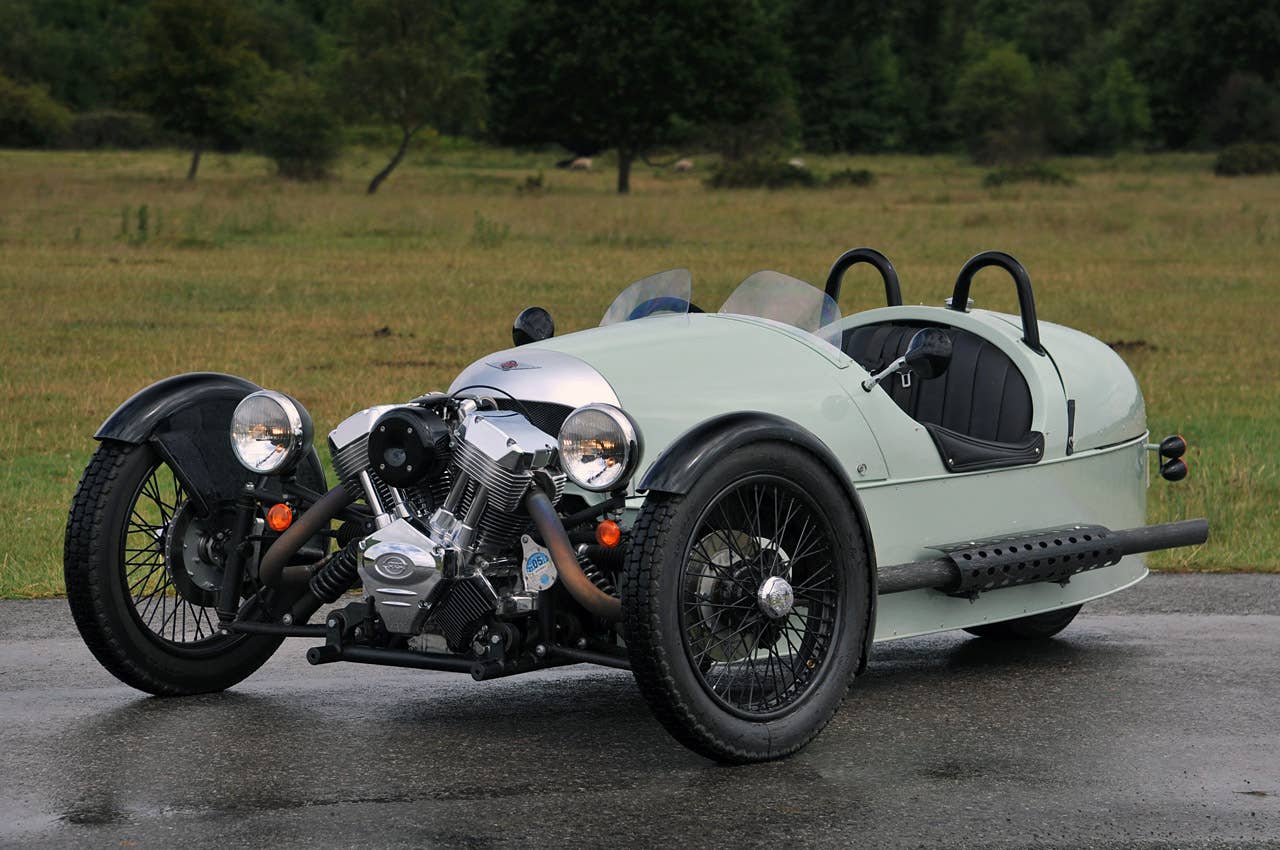 2012 Morgan 3 Wheeler front 3/4 view