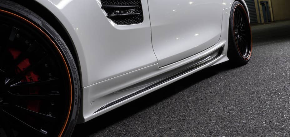 wald international black bison mercedes-amg gt side sills detail
