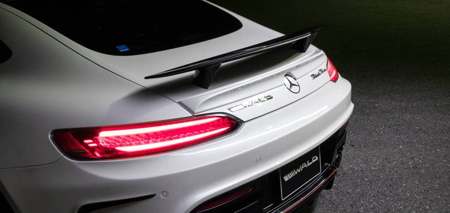 wald international black bison mercedes-amg gt rear spoiler