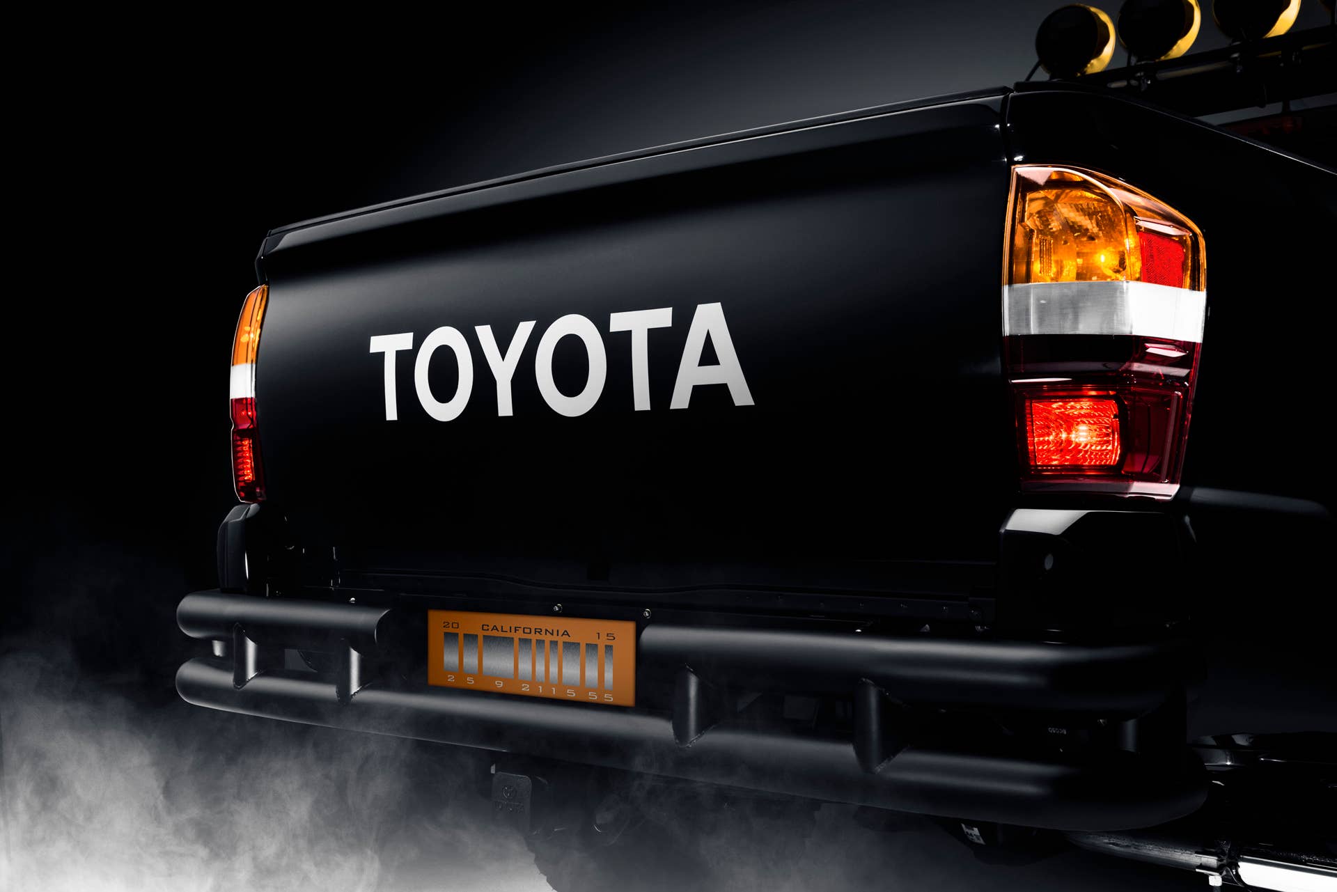 toyota badge license plate barcode tacoma pickup