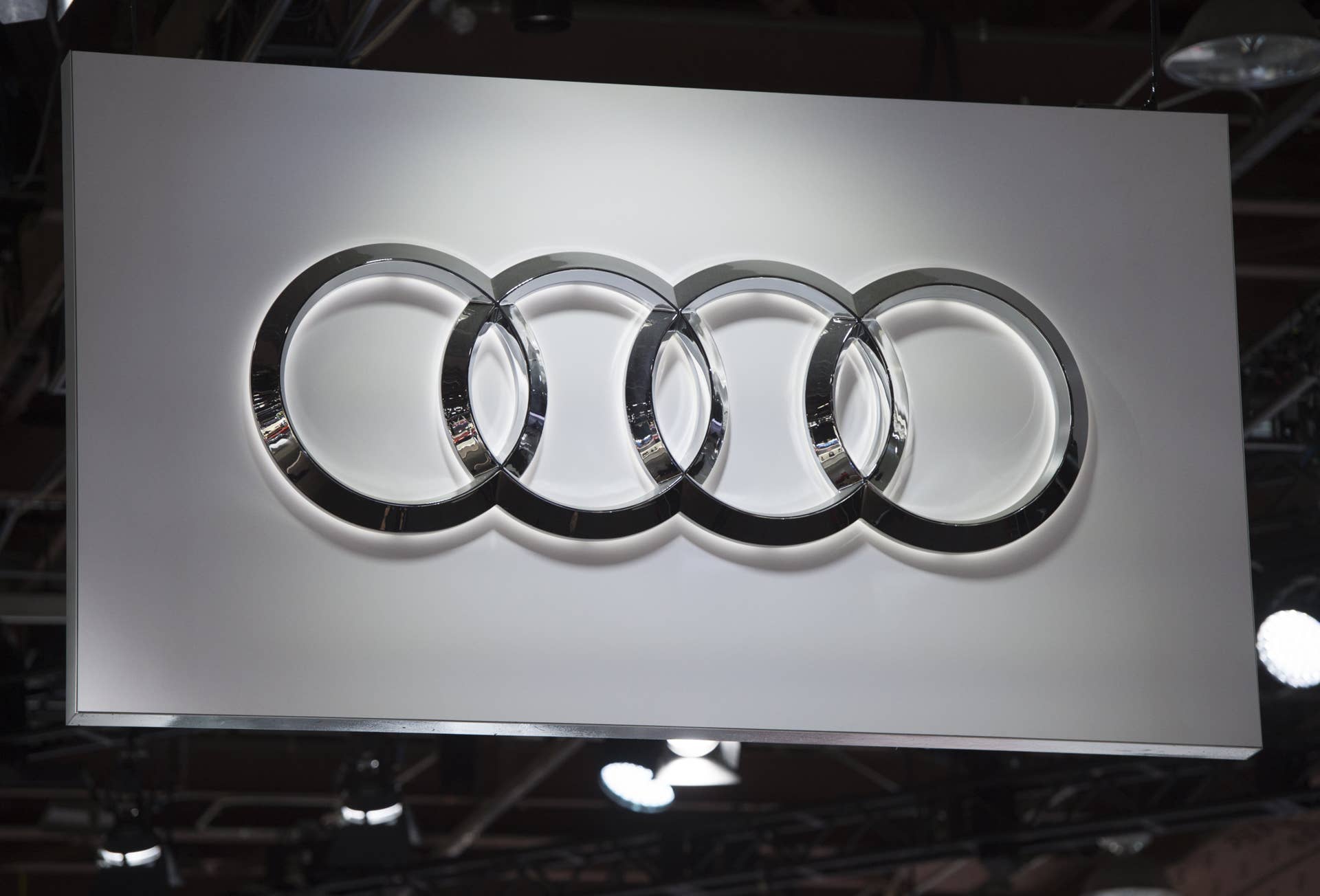 The Audi logo is seen during the 2017 North American International Auto Show in Detroit, Michigan, January 10, 2017. / AFP / SAUL LOEB (Photo credit should read SAUL LOEB/AFP/Getty Images)