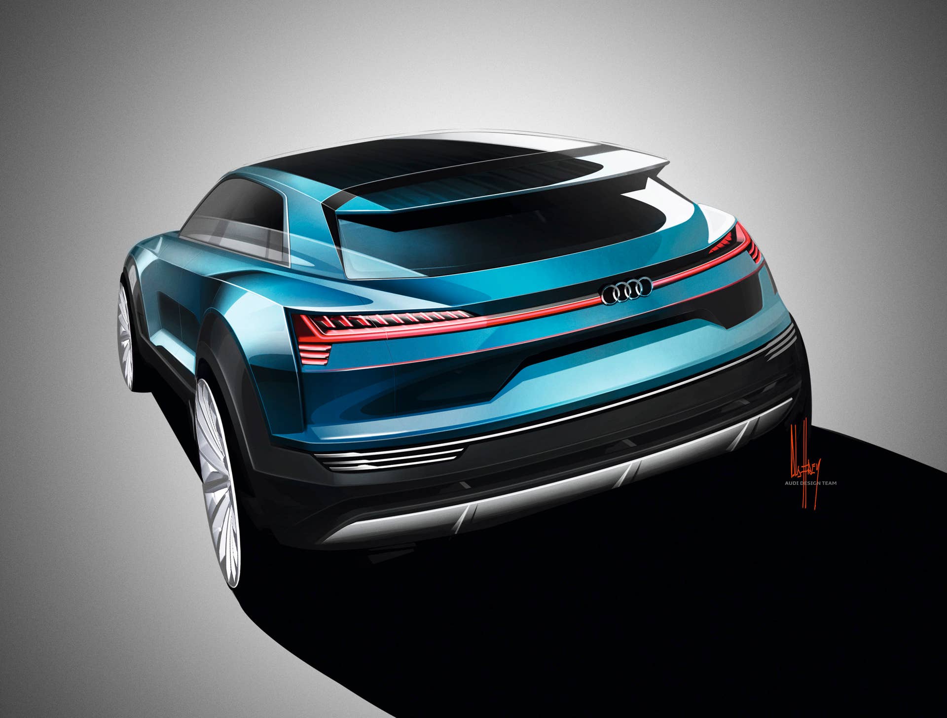 Audi e-tron quattro concept drawing rear