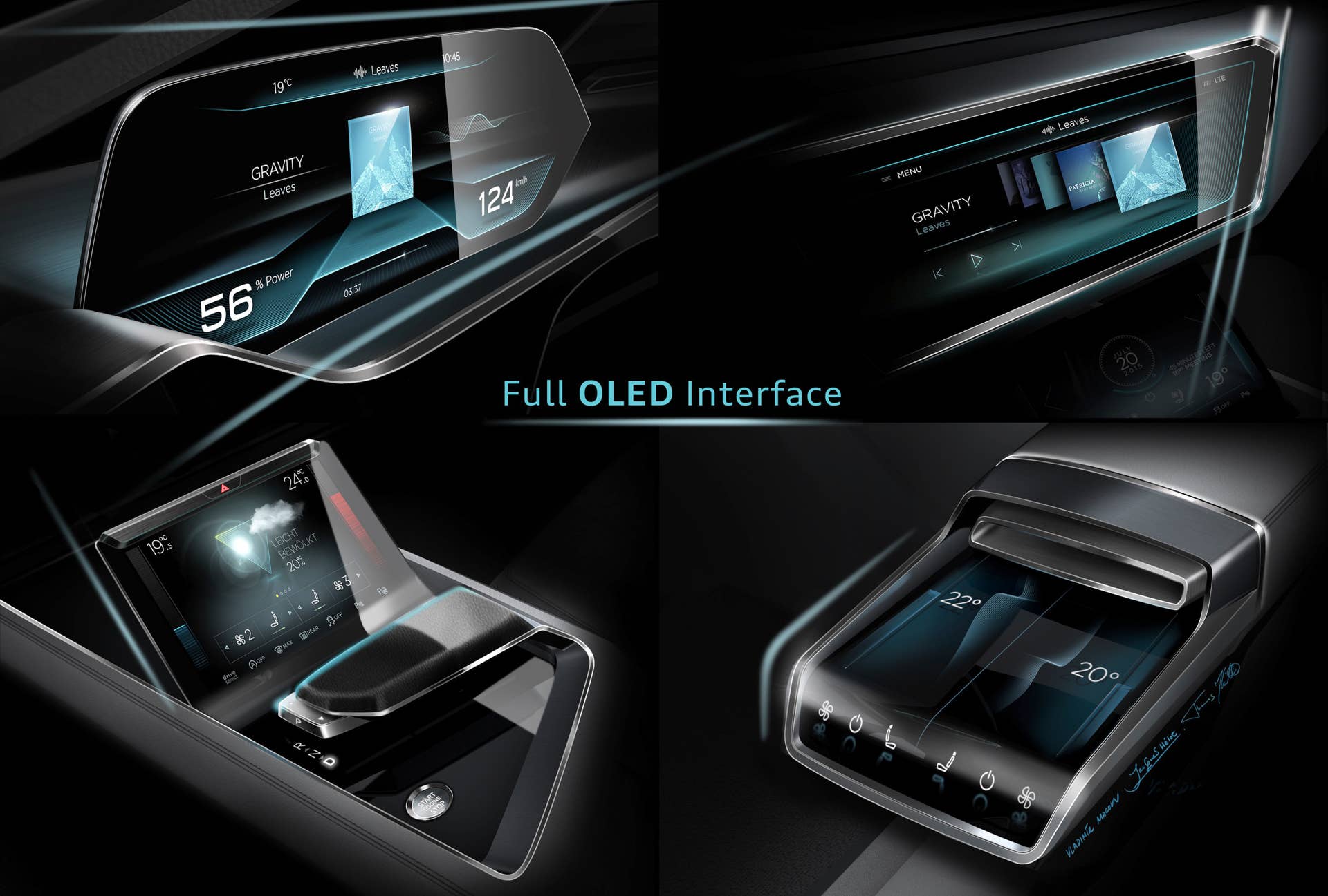 Audi e-tron quattro concept interior OLED interface