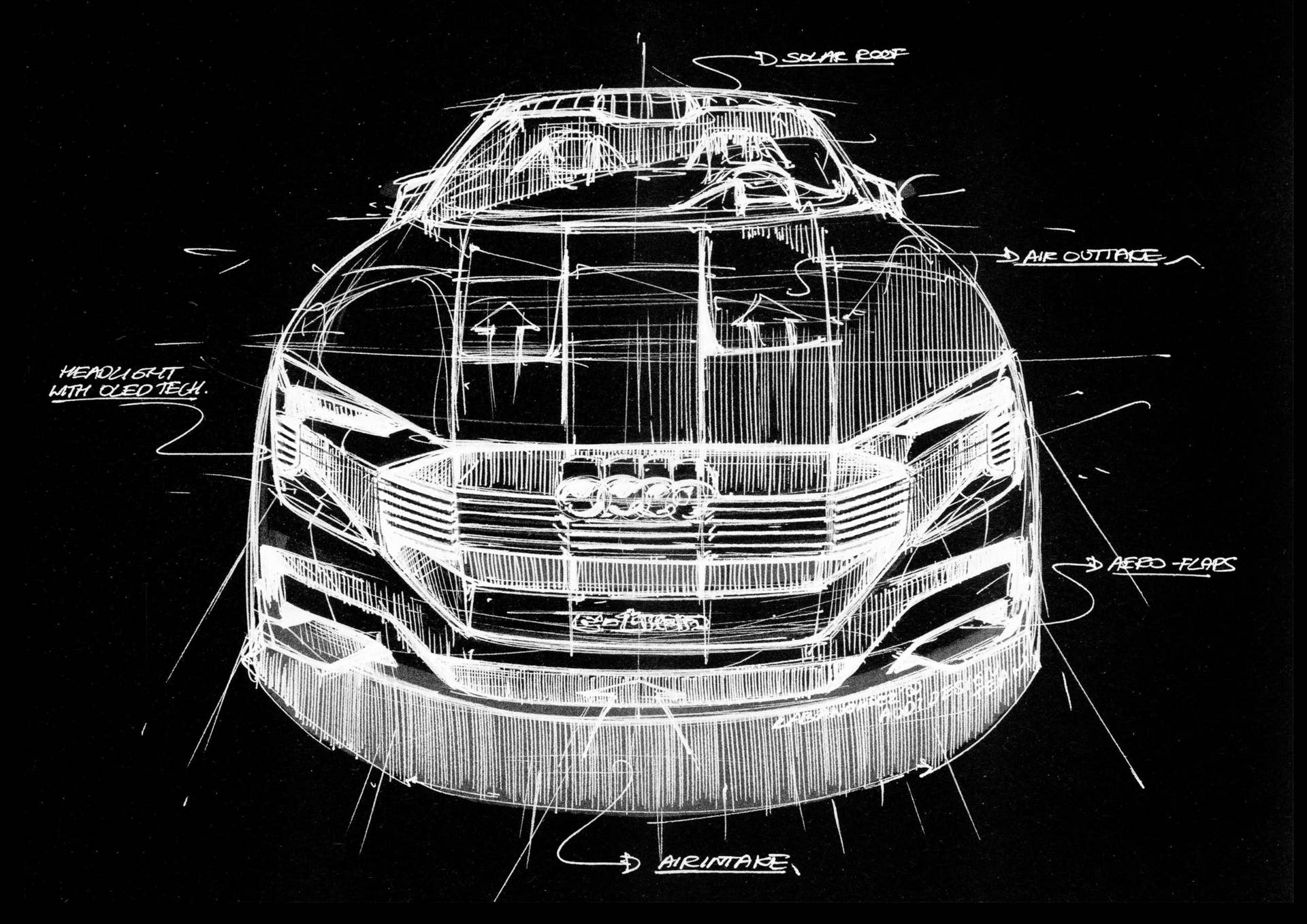 Audi e-tron quattro concept sketch front view