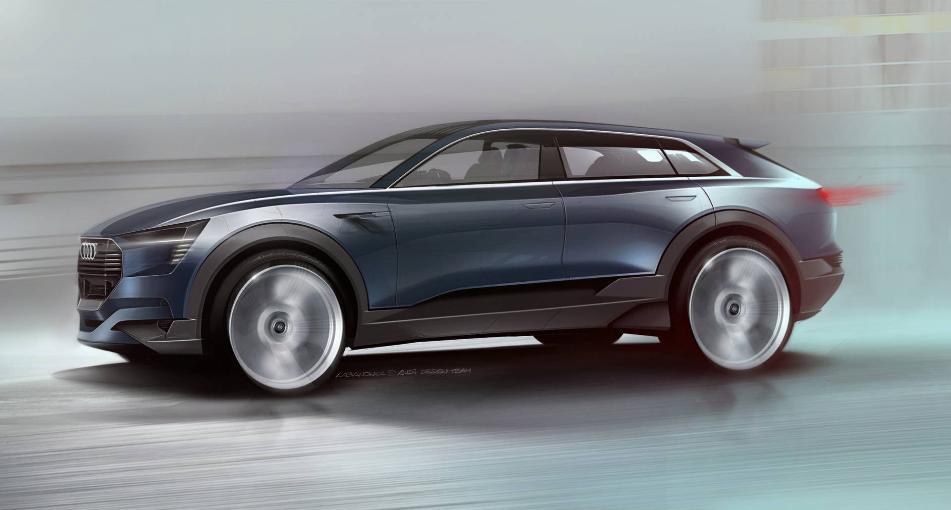 Audi e-tron quattro concept drawing side view