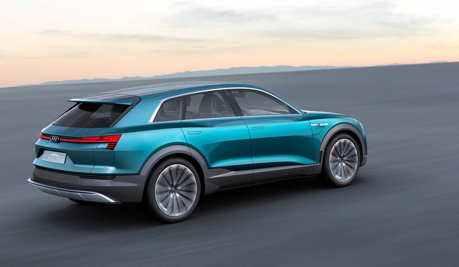 Audi e-tron quattro concept rear 3/4 driving