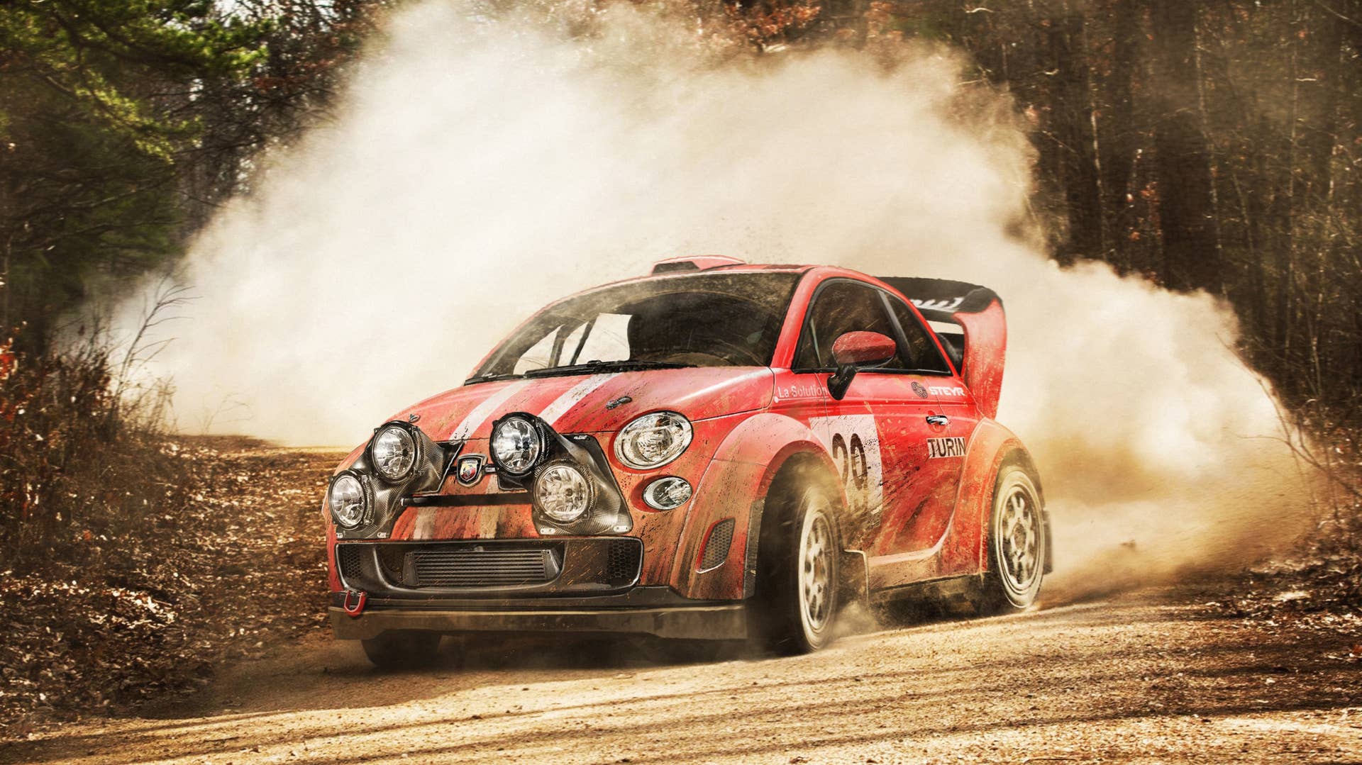 fiat 500 abarth wrc rally render