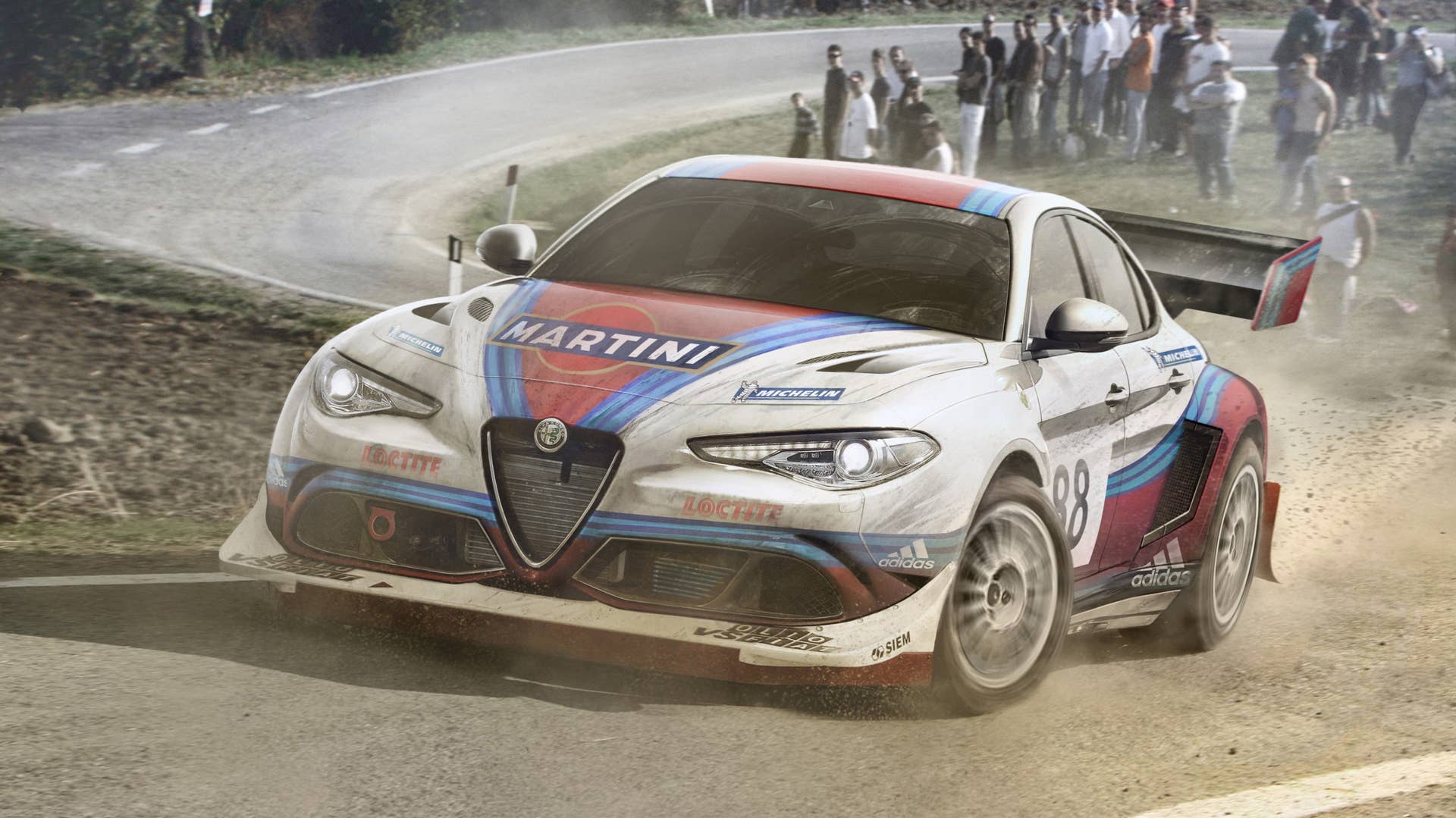 alfa romeo giulia wrc rally render