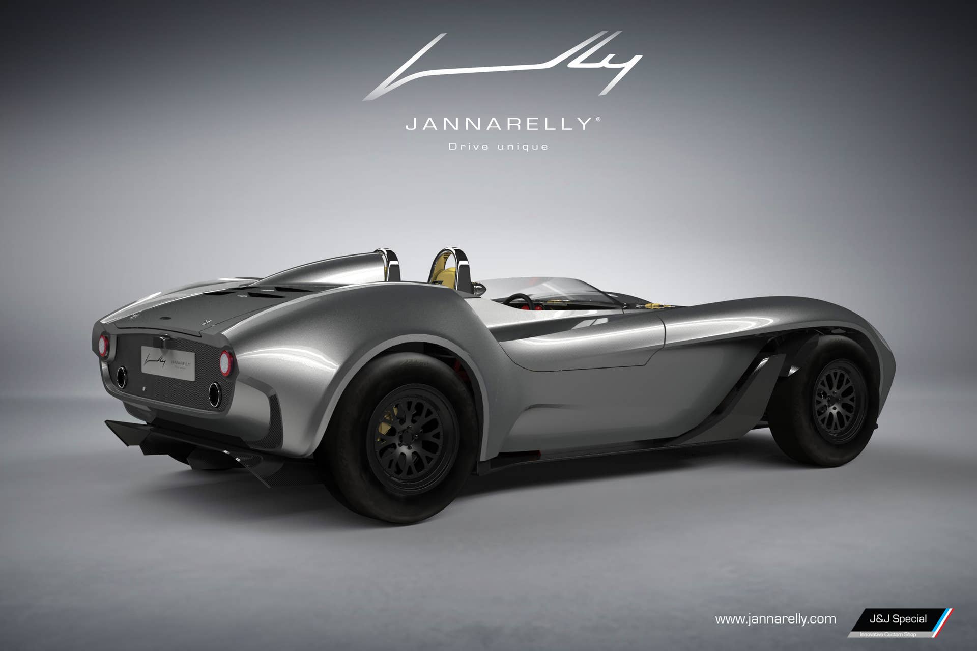 Jannarelly Design-1 silver rear 3/4