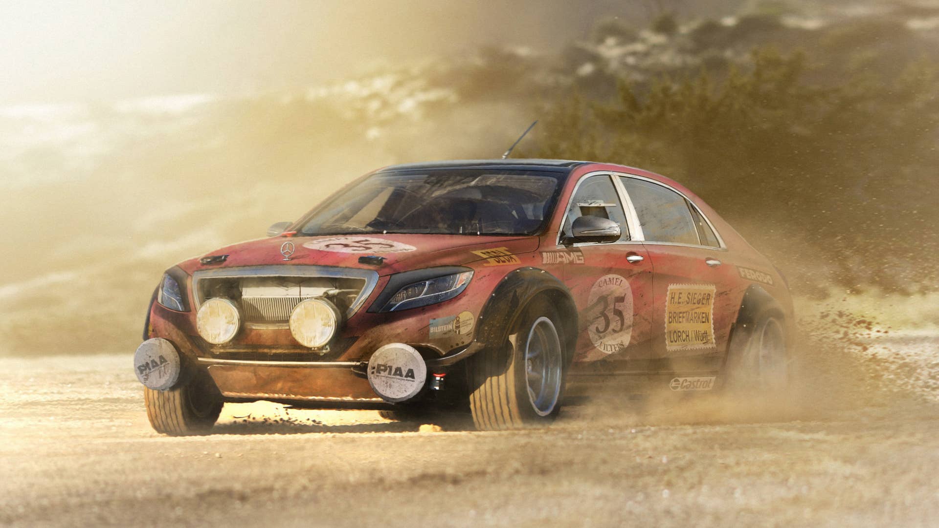 mercedes-benz s-class wrc rally render