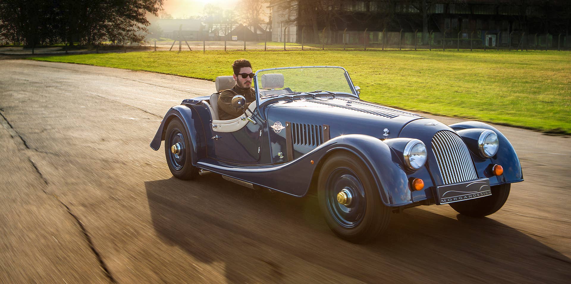 Morgan 4/4 80th Special Edition moving front 3/4