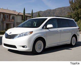 MSRP: $26,435 - $41,325 Invoice: $24,453 - $38,020 Fuel Economy: 18 mpg City, 25 mpg Highway   Since 1998, theToyota Sienna has received top scores on all of the IIHS crash tests except once. For 2005 models that didn't have optional side airbags, the minivan only got an "acceptable" rating, instead of a good rating.   But it's still a very safe car. All of the trim levels come with side curtain airbags for all three rows, which ensures that, in the event of a rollover accident all occupants will stay inside the car. That's a plus, because being thrown from a car during a violent crash is one of the leading causes of death (although people will sometimes anecdotally bring up cases where someone was thrown from a car and survived, it is generally something you don't want to have happen.)   Higher trim levels offer more safety features, like a pre-collision protection system and rear-view cameras for backing up.   Toyota Sienna Photos and Information  Toyota Sienna Best Deals