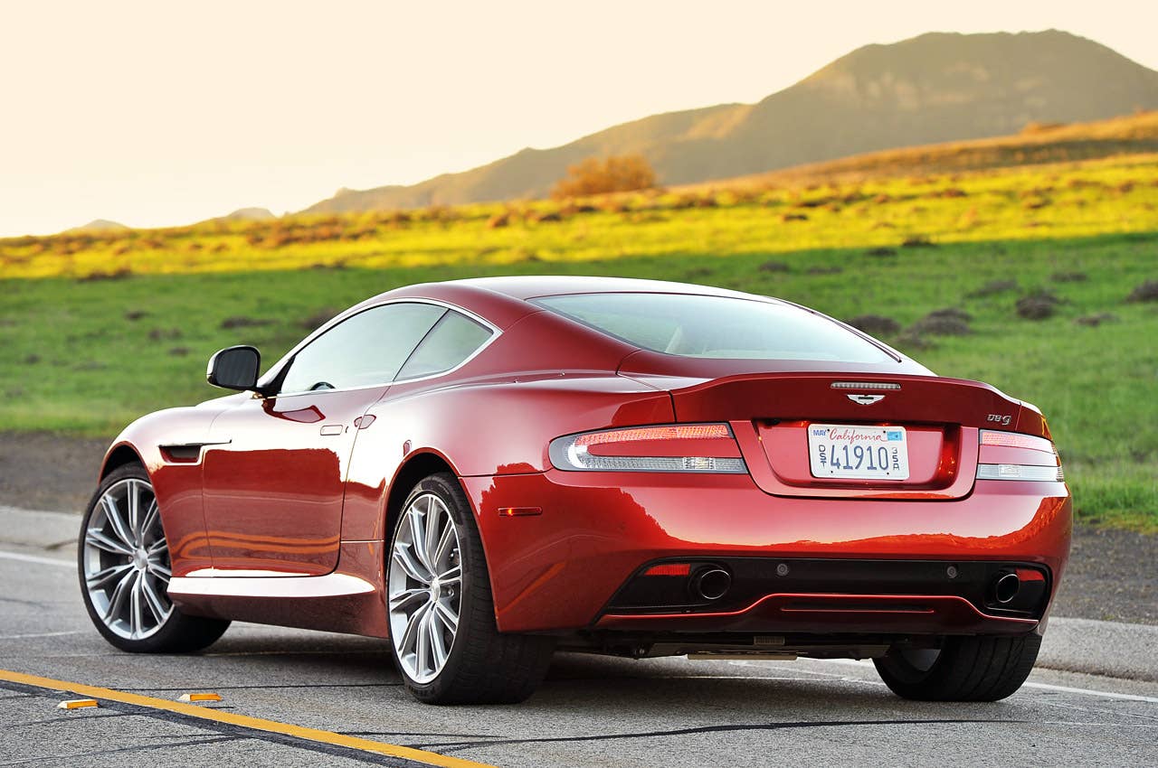 2013 Aston Martin DB9 rear 3/4 view