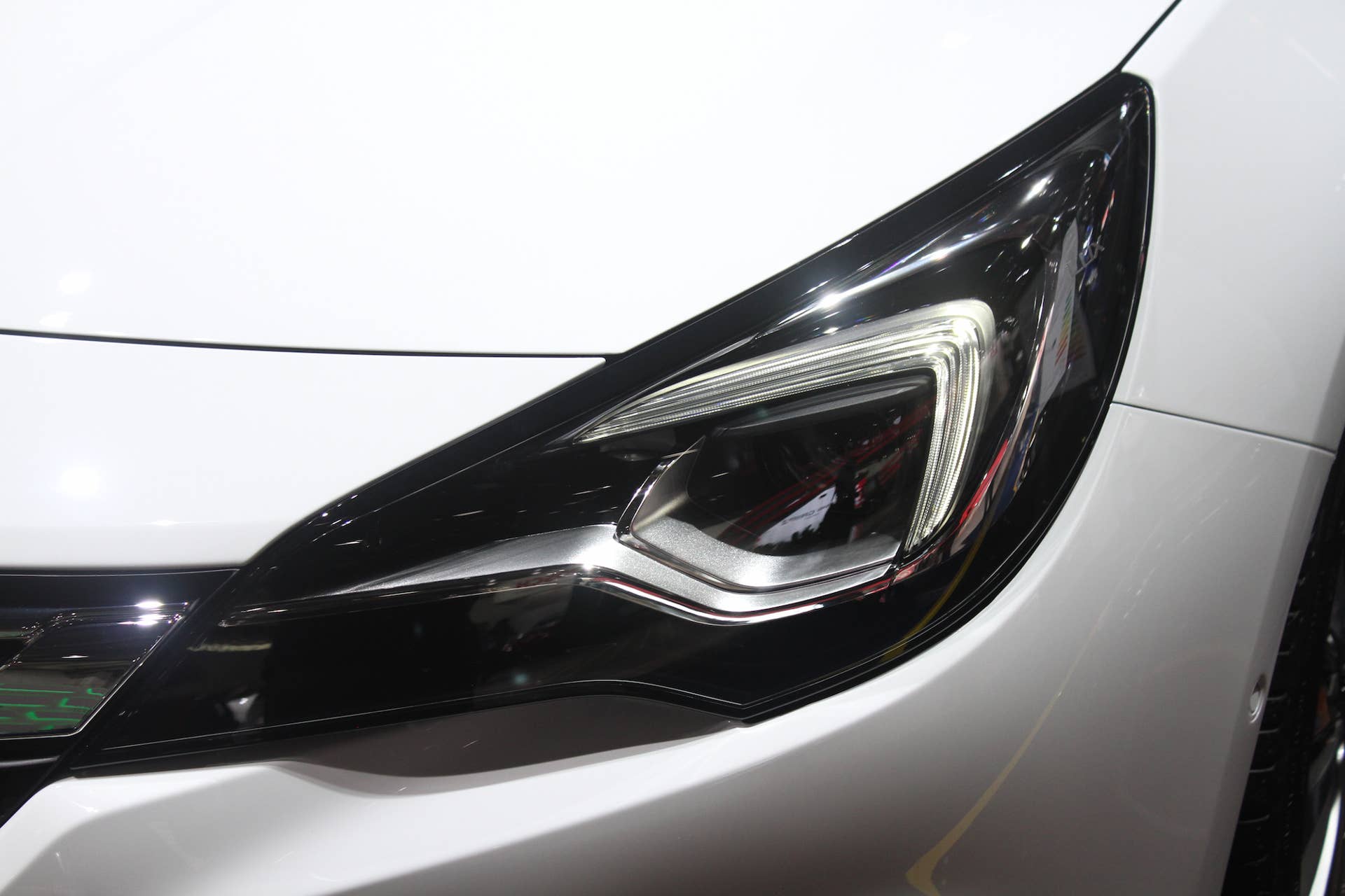 The new 2016 Opel Astra at the Frankfurt Motor Show, headlight.