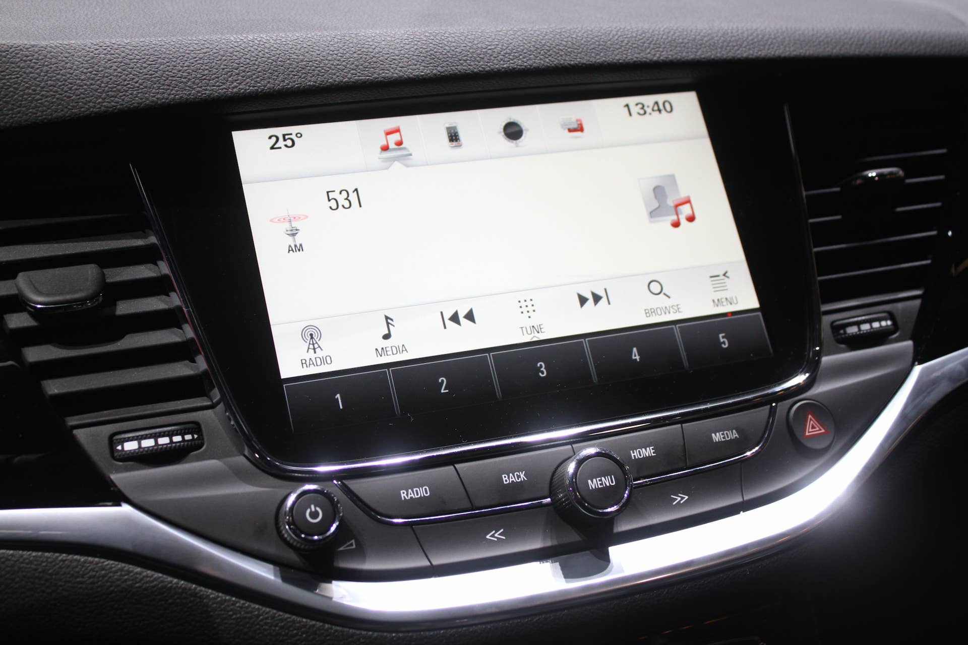 The new 2016 Opel Astra at the Frankfurt Motor Show, infotainment screen.