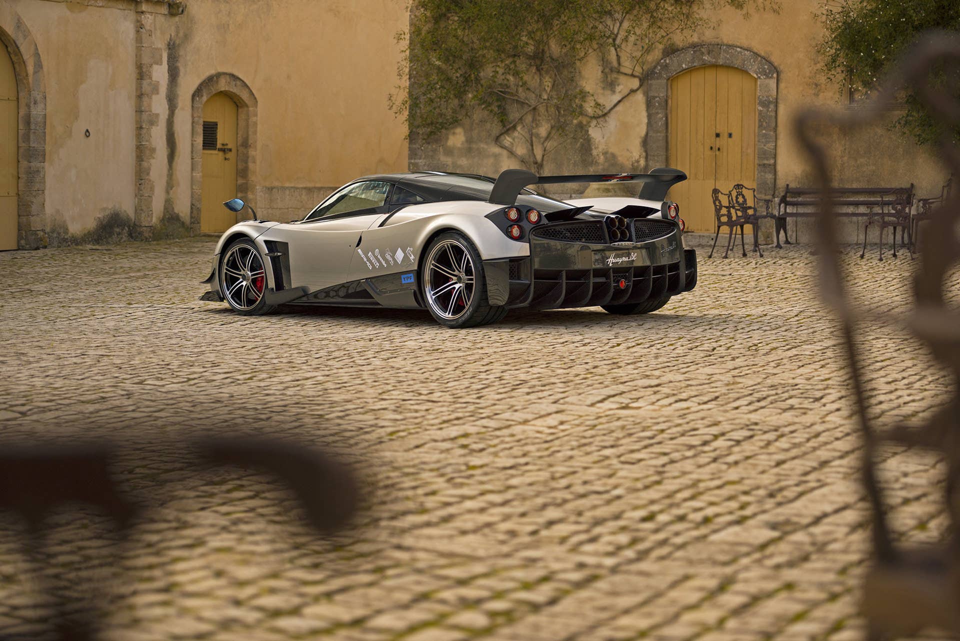 pagani huayra bc low rear three quarters