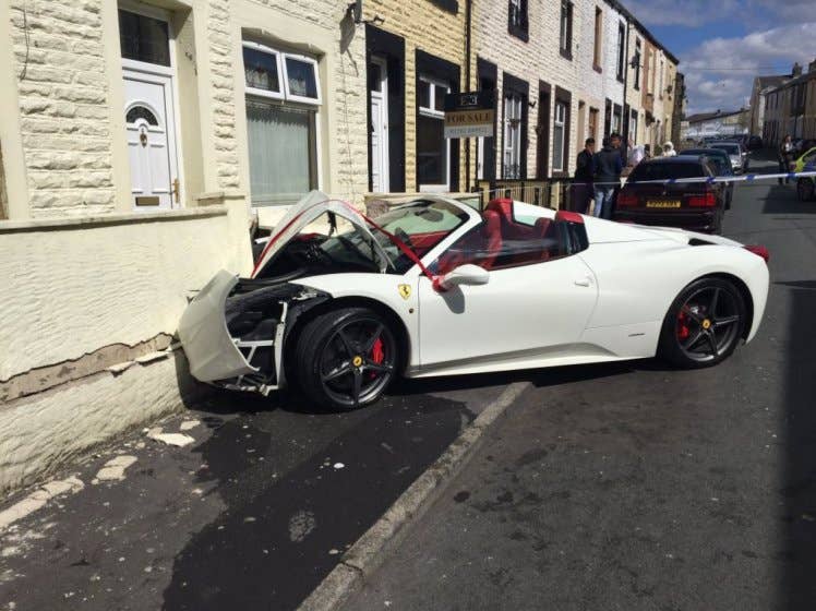 Eyewitness speak out on �200k Ferarri wedding crasher Credit: Lancashire Road Police