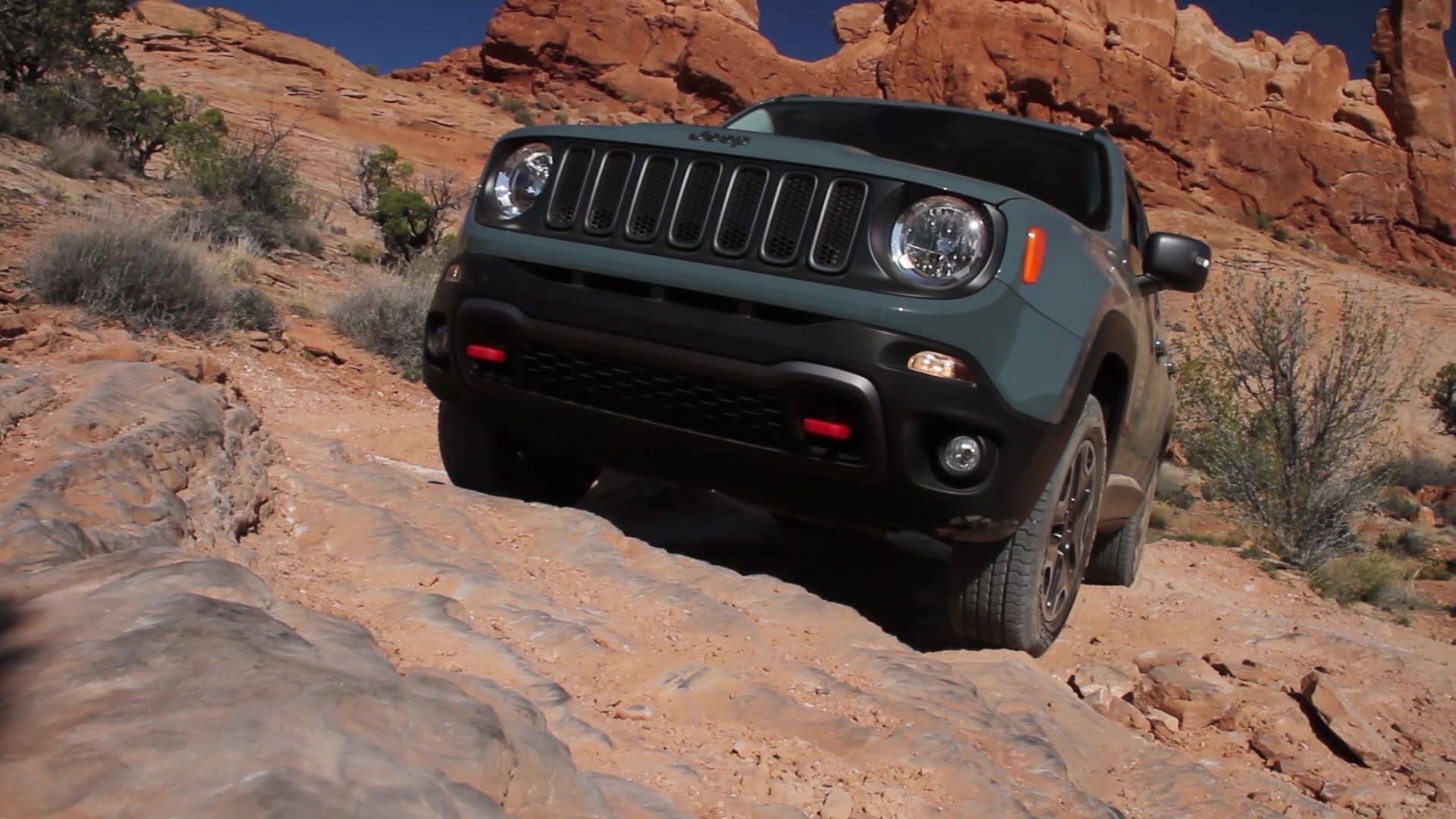 We tackle the trails in Moab, UT, in the 2015 Jeep Renegade Trailhawk during the Easter Jeep Safari.
