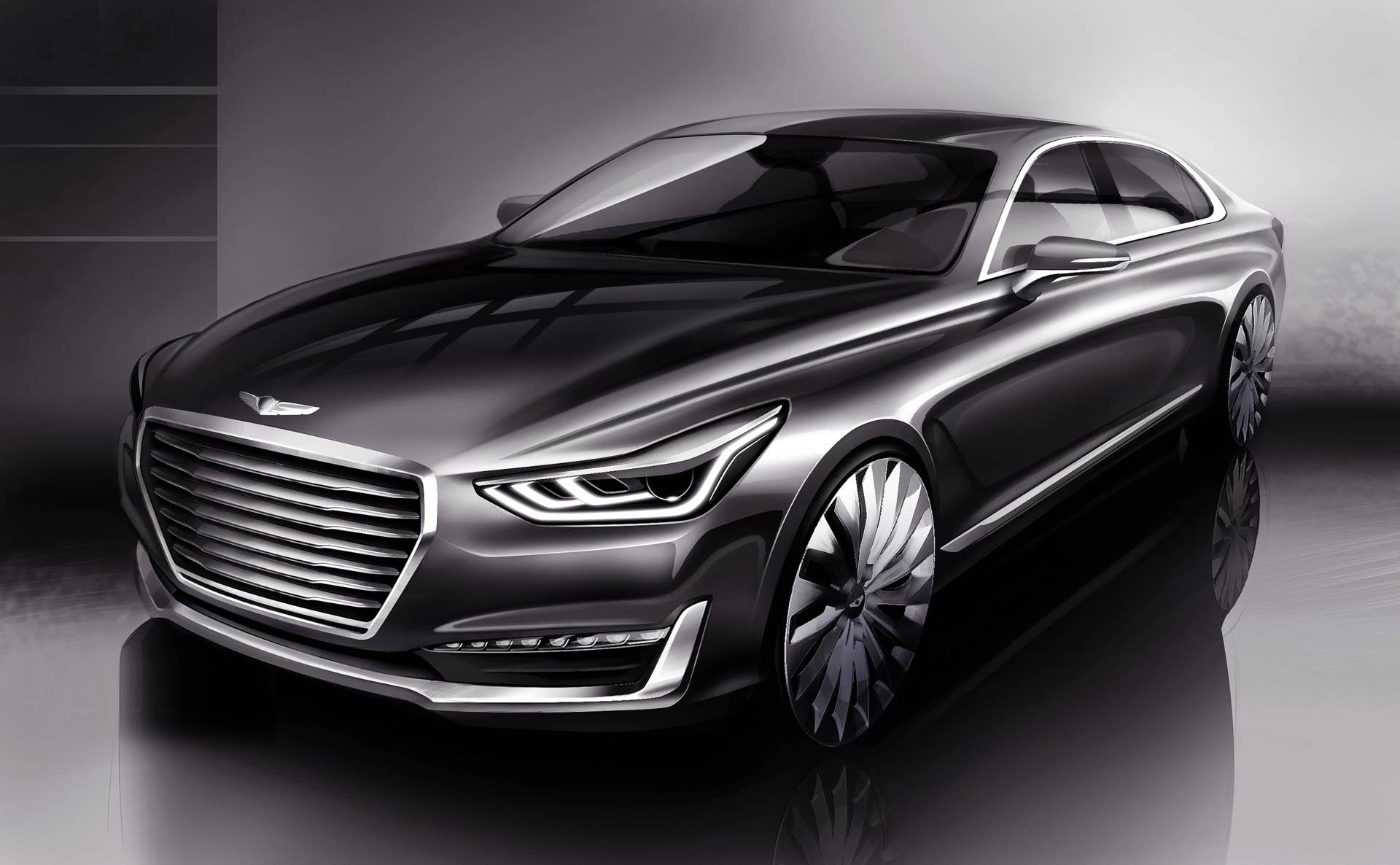 Genesis G90 Rendering front 3/4