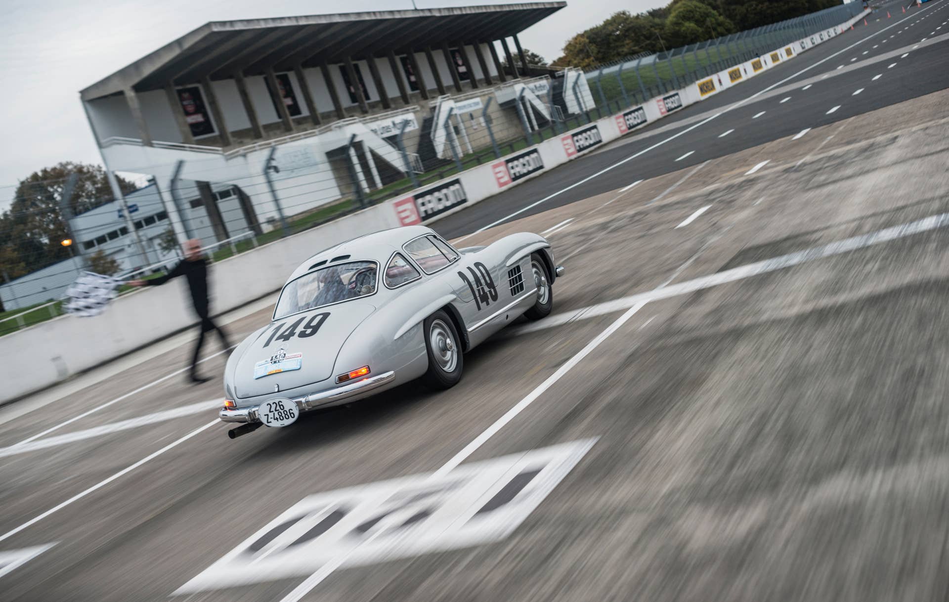 1955 Mercedes-Benz 300 SL Sportabteilung Gullwing rear 3/4 track