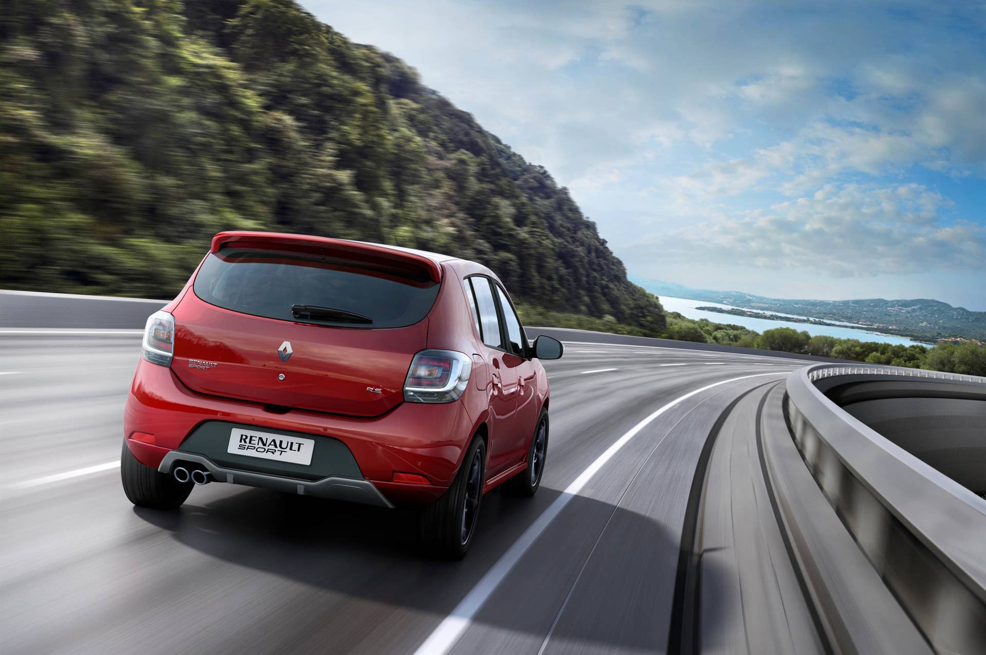 Renault Sandero RS 2.0 red street rear 3/4