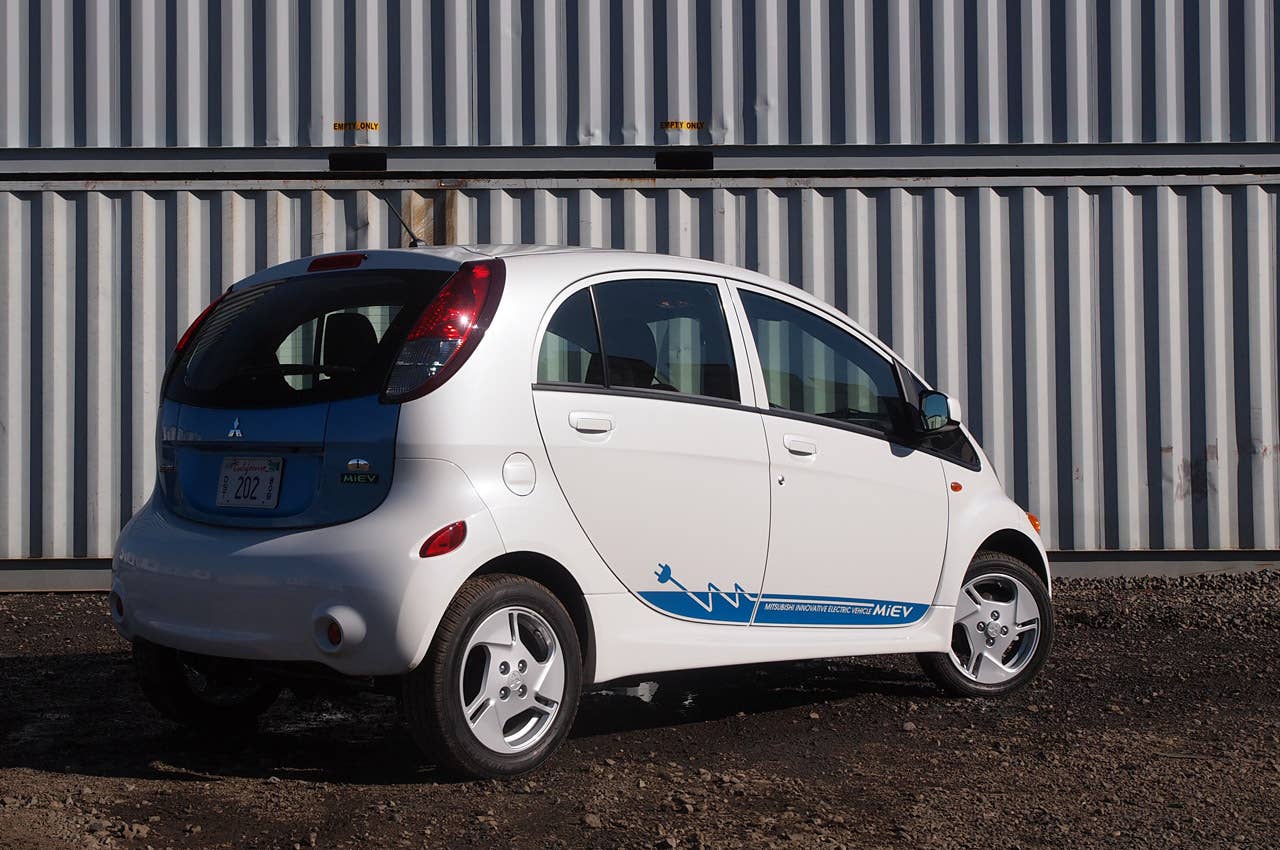 2012 Mitsubishi i rear 3/4 view