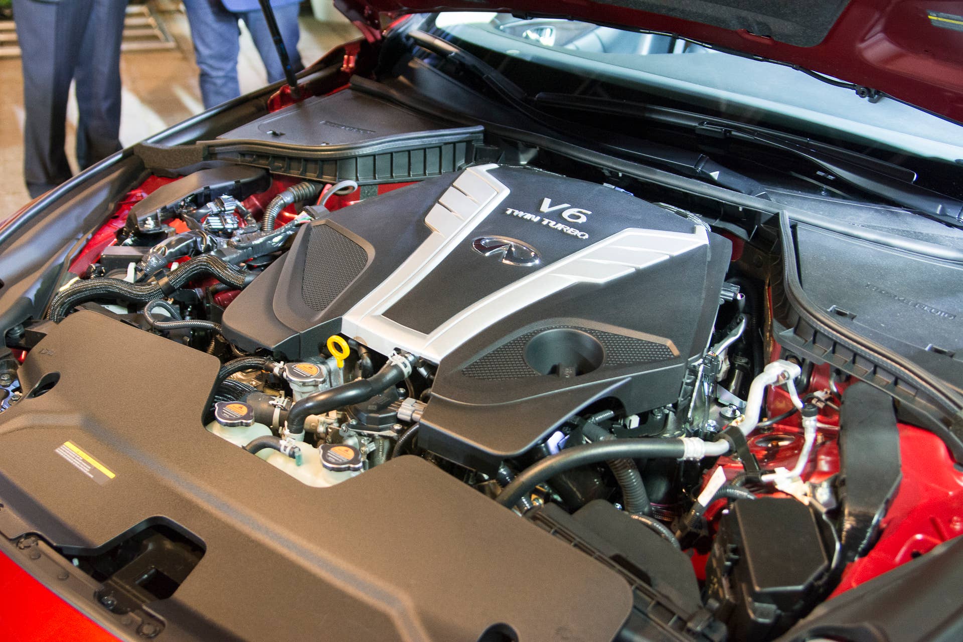 q50 red sport 400 v6 engine infiniti 2016
