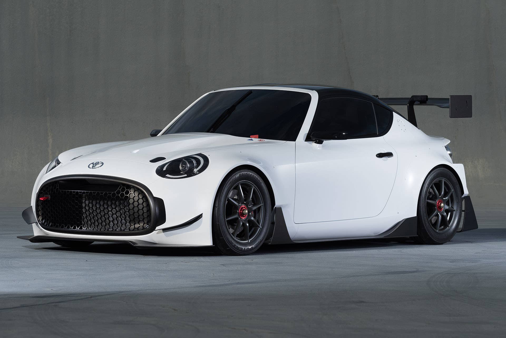 white toyota s-fr racing concept three quarters