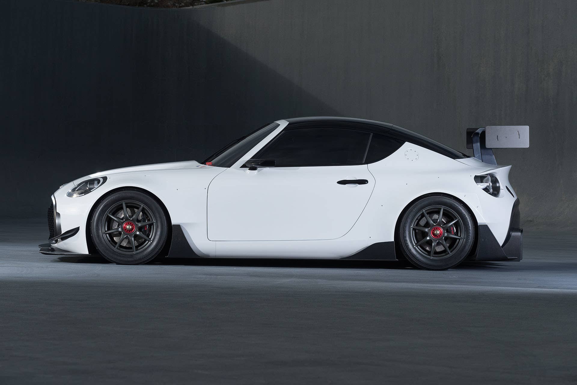 white toyota s-fr racing concept profile