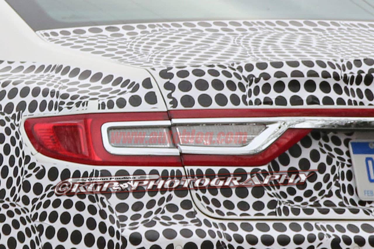 lincoln continental spy shot taillight detail