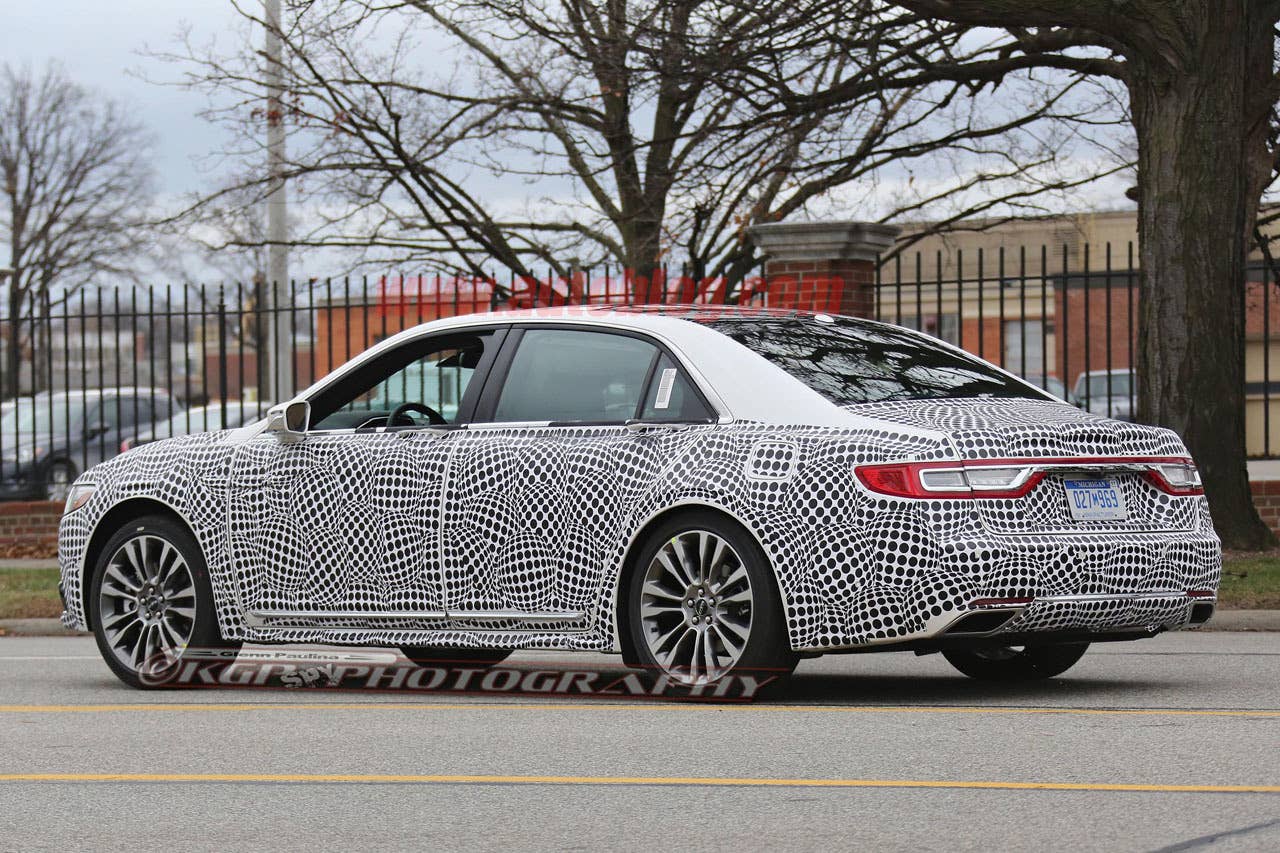 lincoln continental spy shot rear three quarters driver side