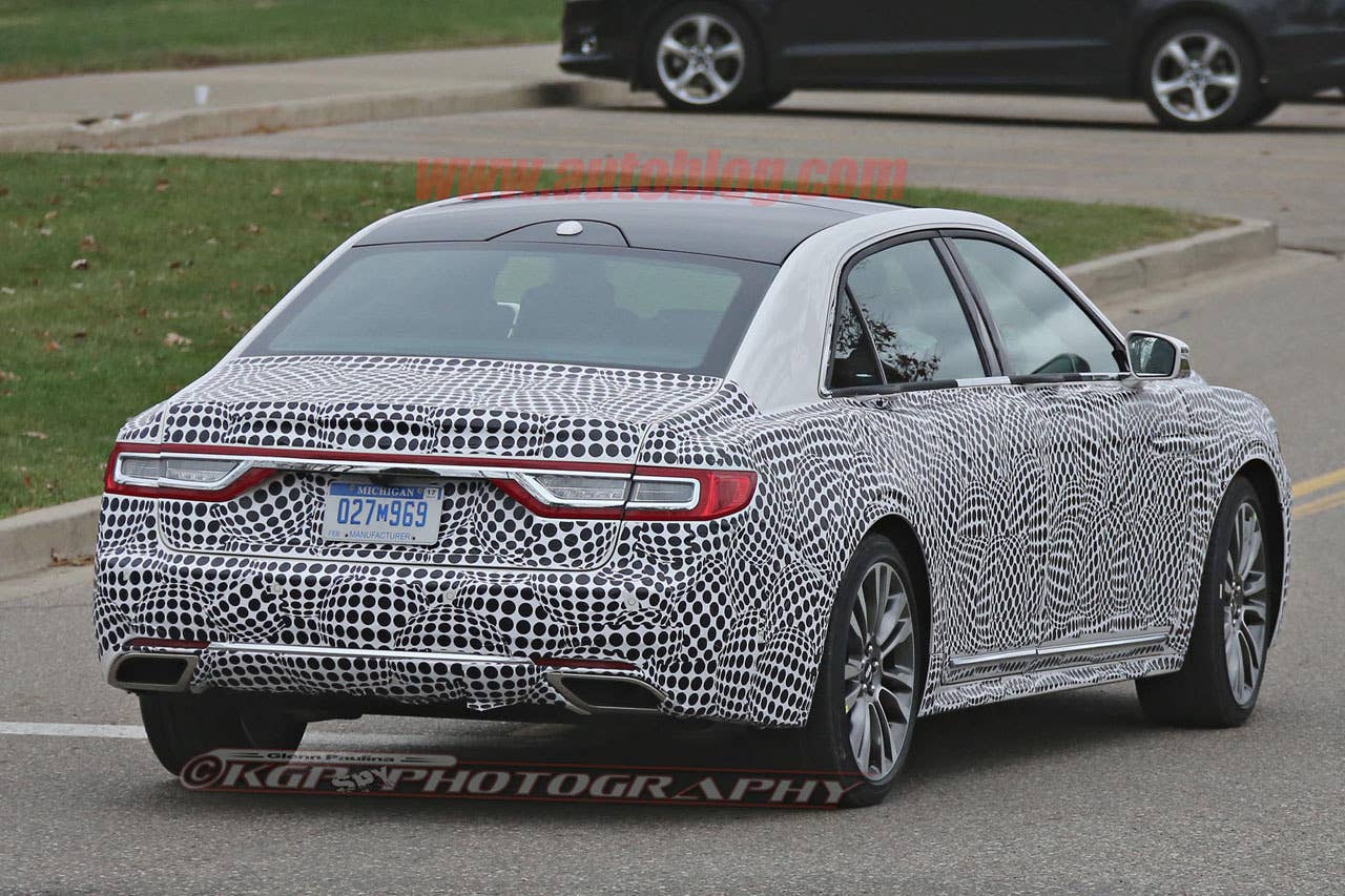 lincoln continental spy shot rear three quarters passenger above