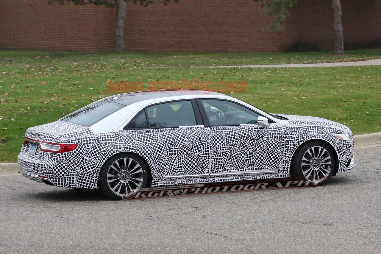 lincoln continental spy shot rear three quarters passenger side