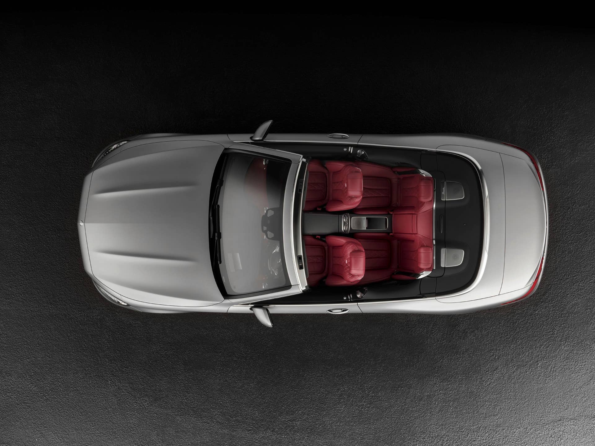 cabriolet s-class mercedes top down over