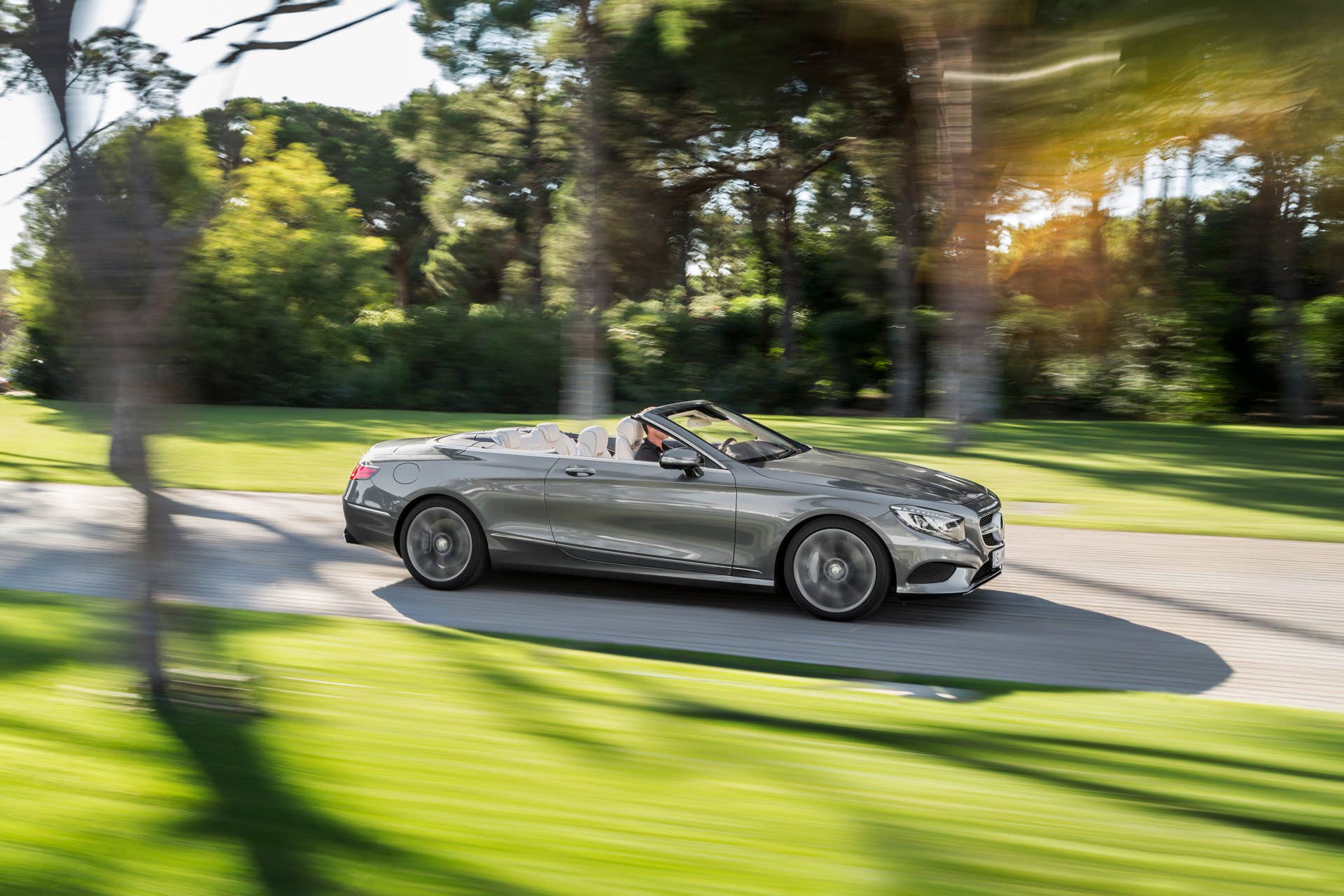 action s-class top down roofless mercedes