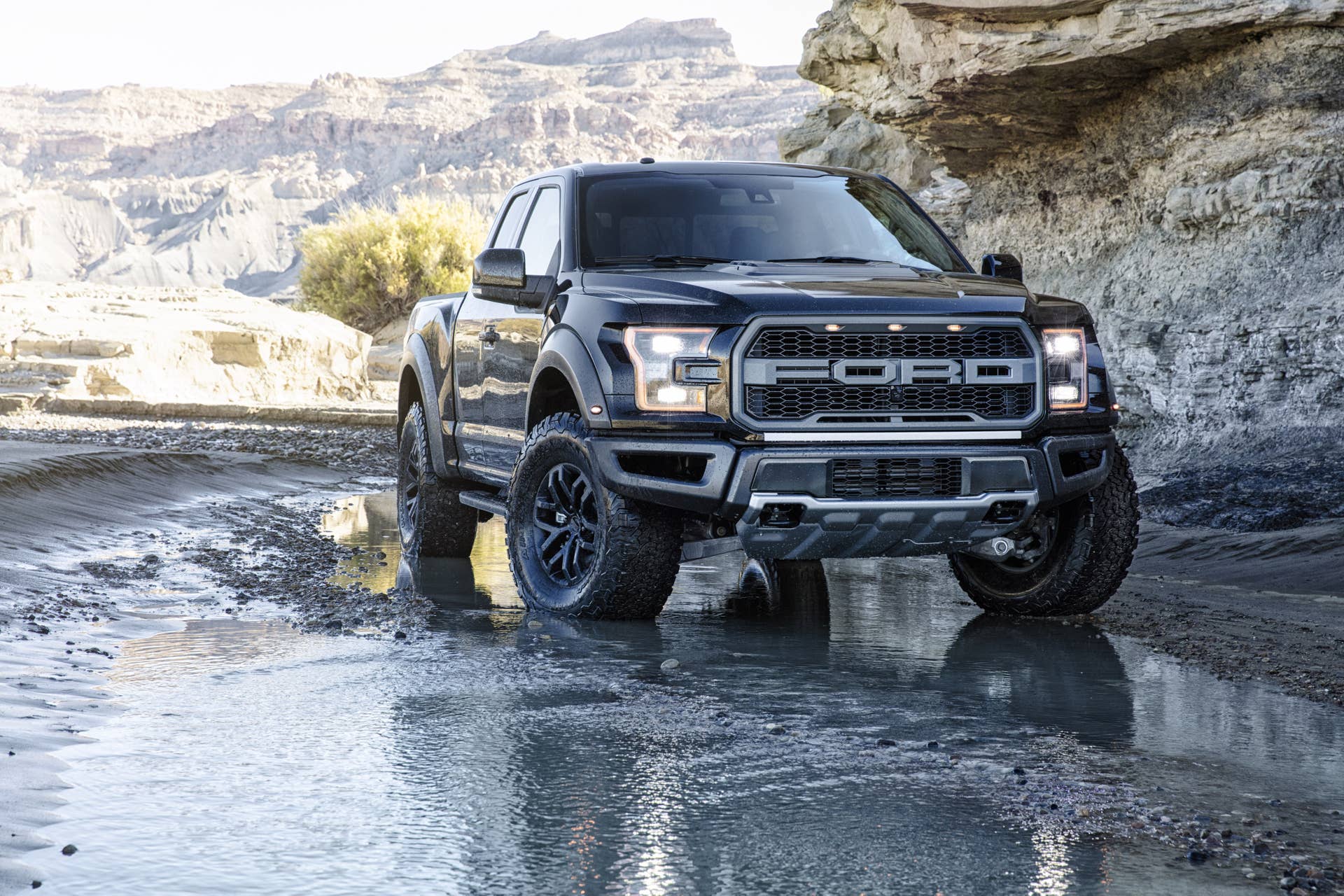 Auto Start-Stop technology will be standard across 100 percent of the EcoBoost®-equipped 2017 Ford F-150 lineup, including the all-new F-150 Raptor ultimate high-performance off-road truck. Auto Start-Stop shuts off the engine when the vehicle is at a stop â except when towing or in four-wheel-drive mode â to give drivers power on demand when they need it most.